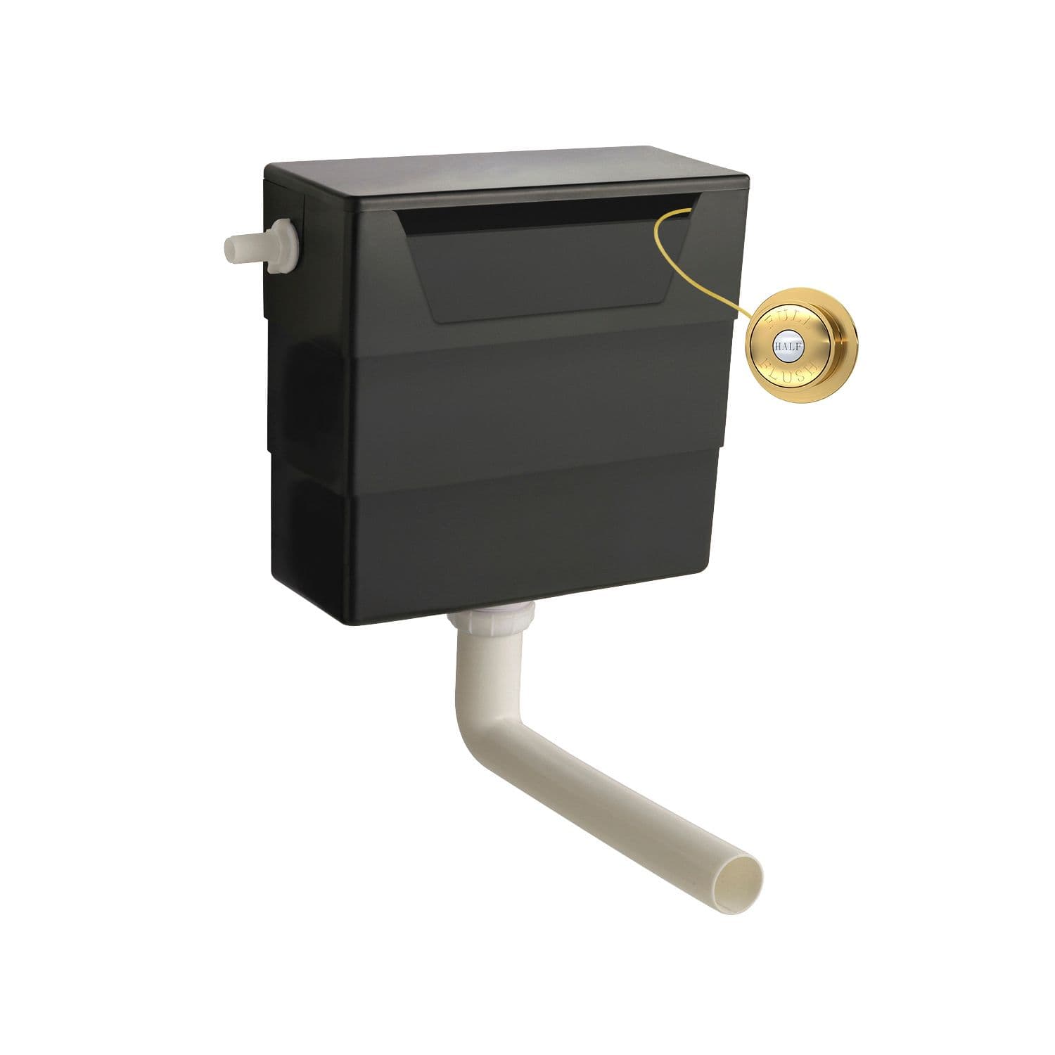 Water Saving Dual Flush Side Inlet Push Button Brushed Brass