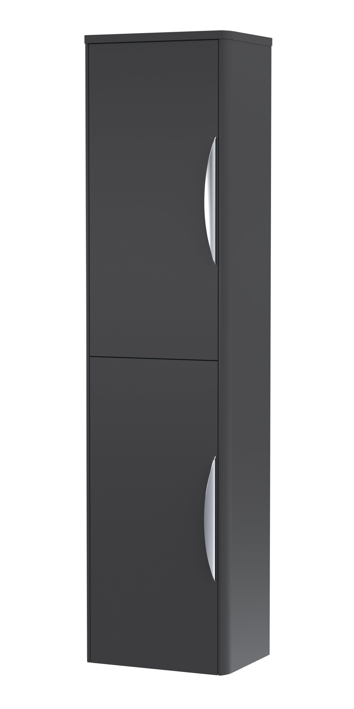 Wall Hung 2 Door Tall Bathroom Storage Unit Soft 350mm