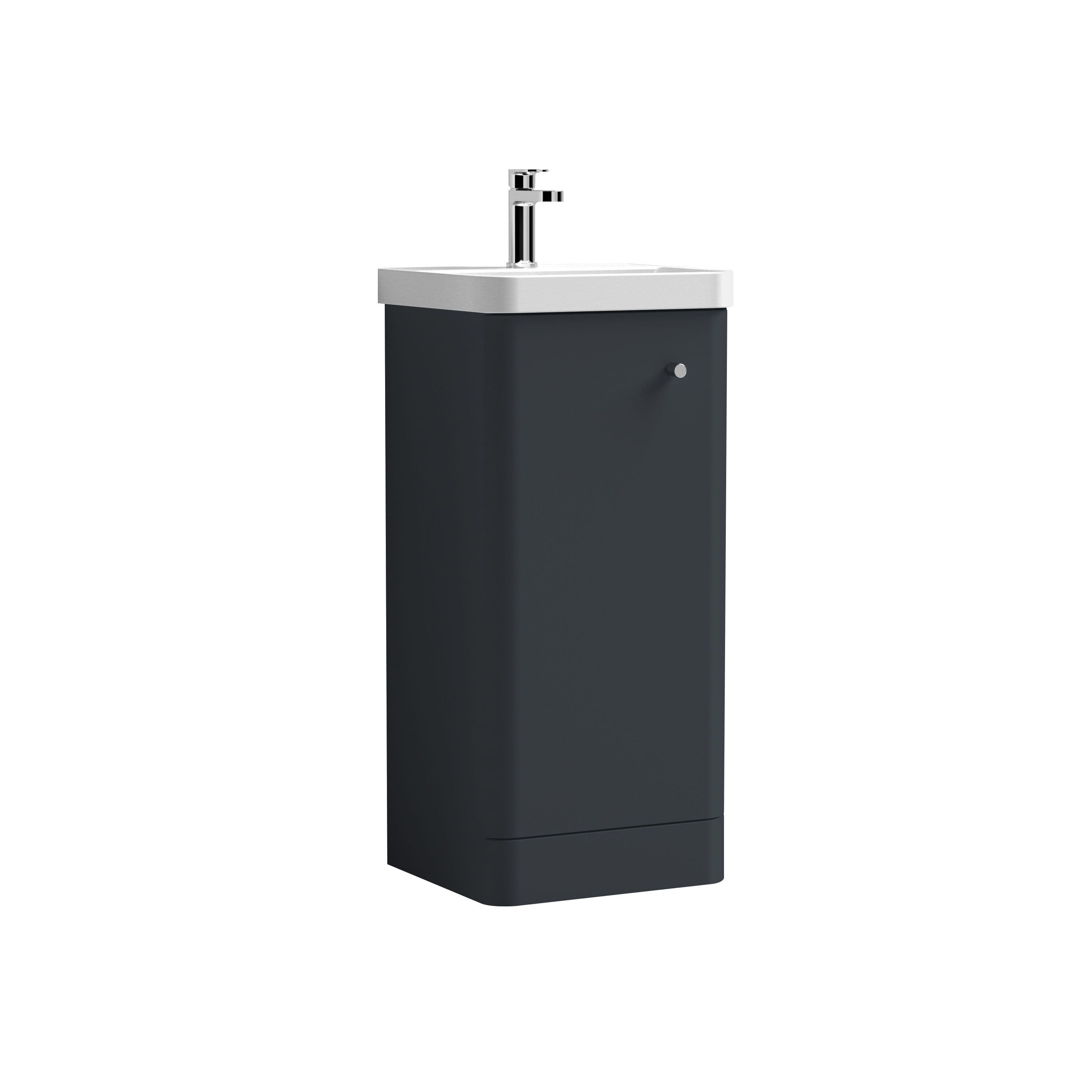 Floor Standing 1 Door Vanity Unit Ceramic Basin Soft 400mm