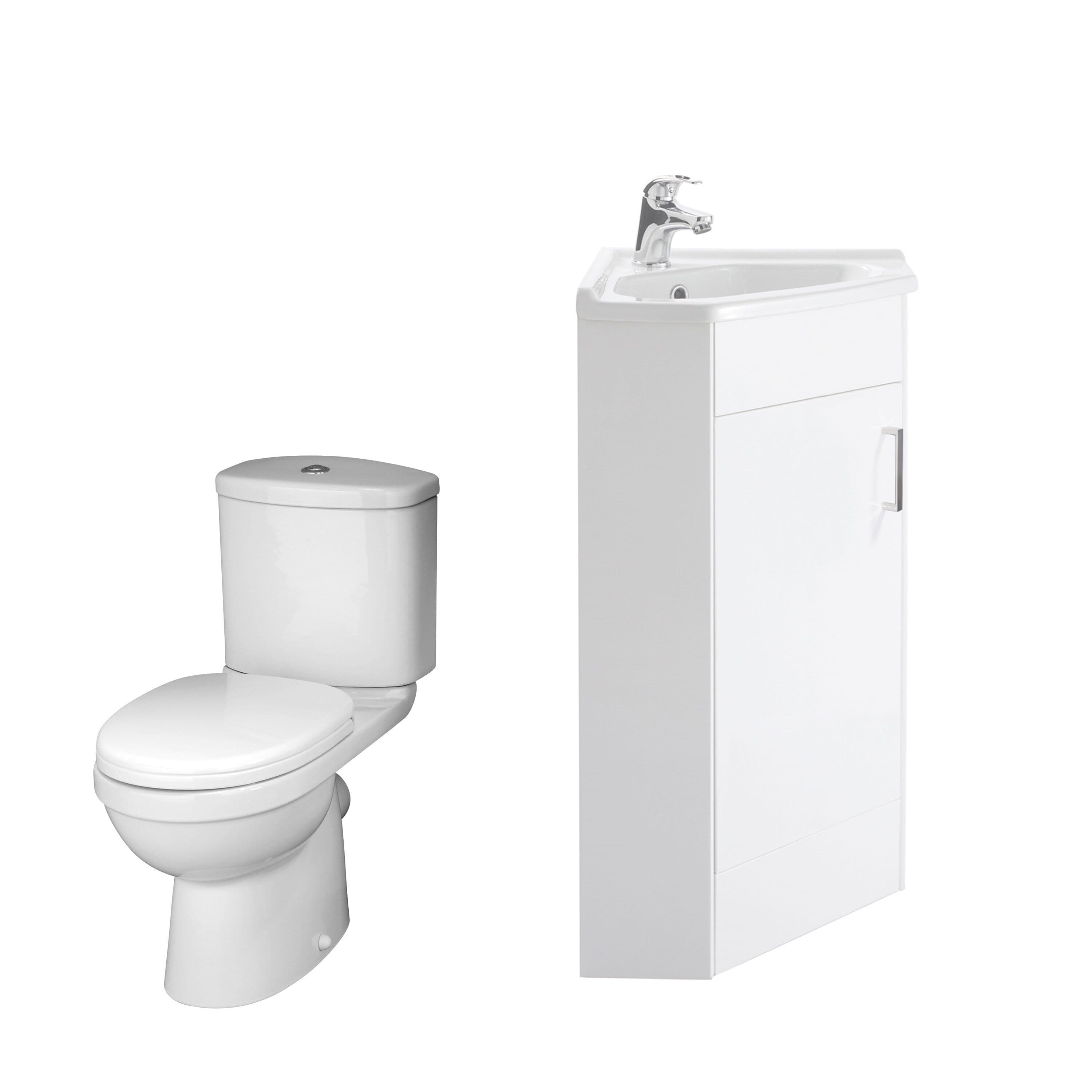 Bathroom Corner Vanity Unit Toilet Set