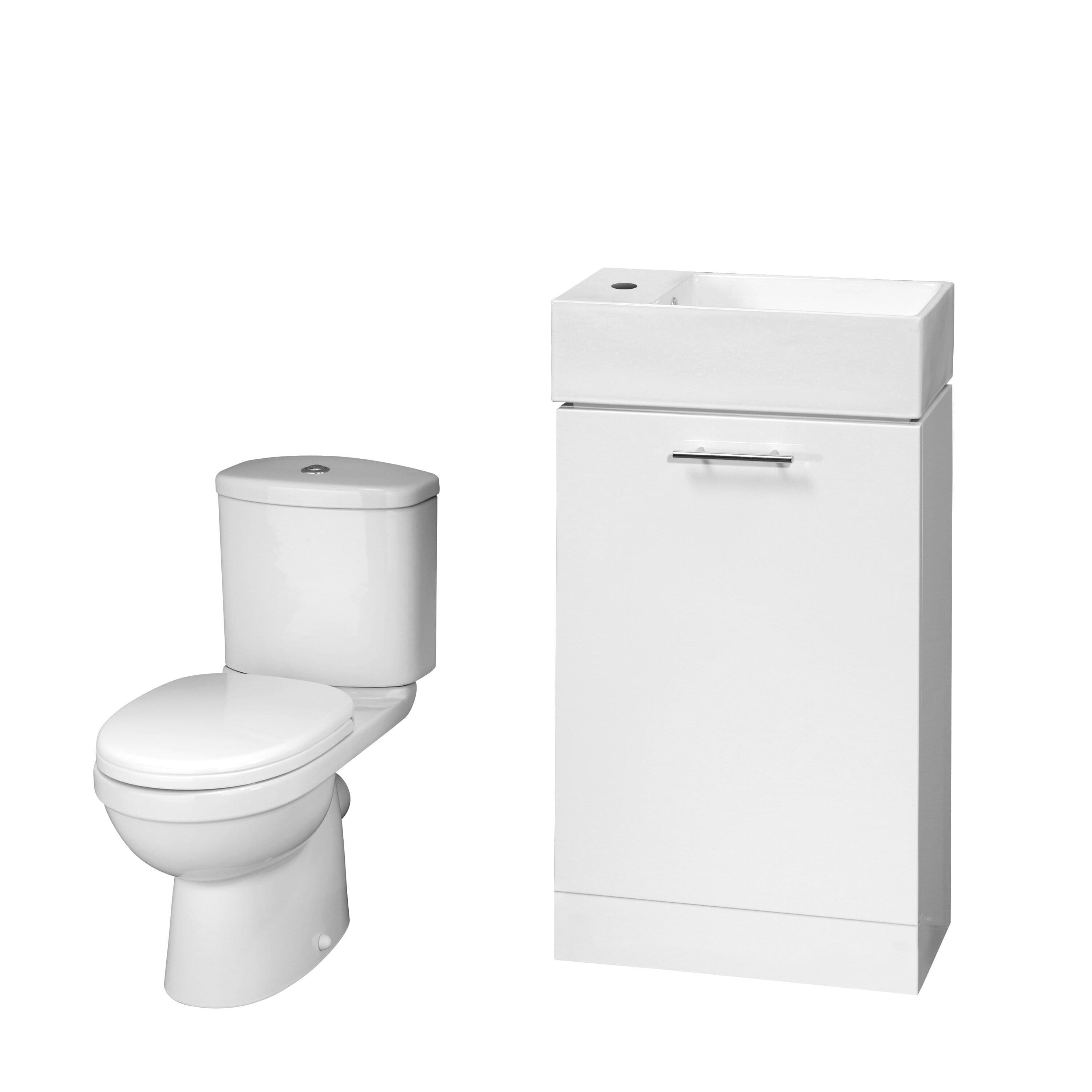 Cloakroom Suite Floor Standing Vanity Toilet Set Gloss