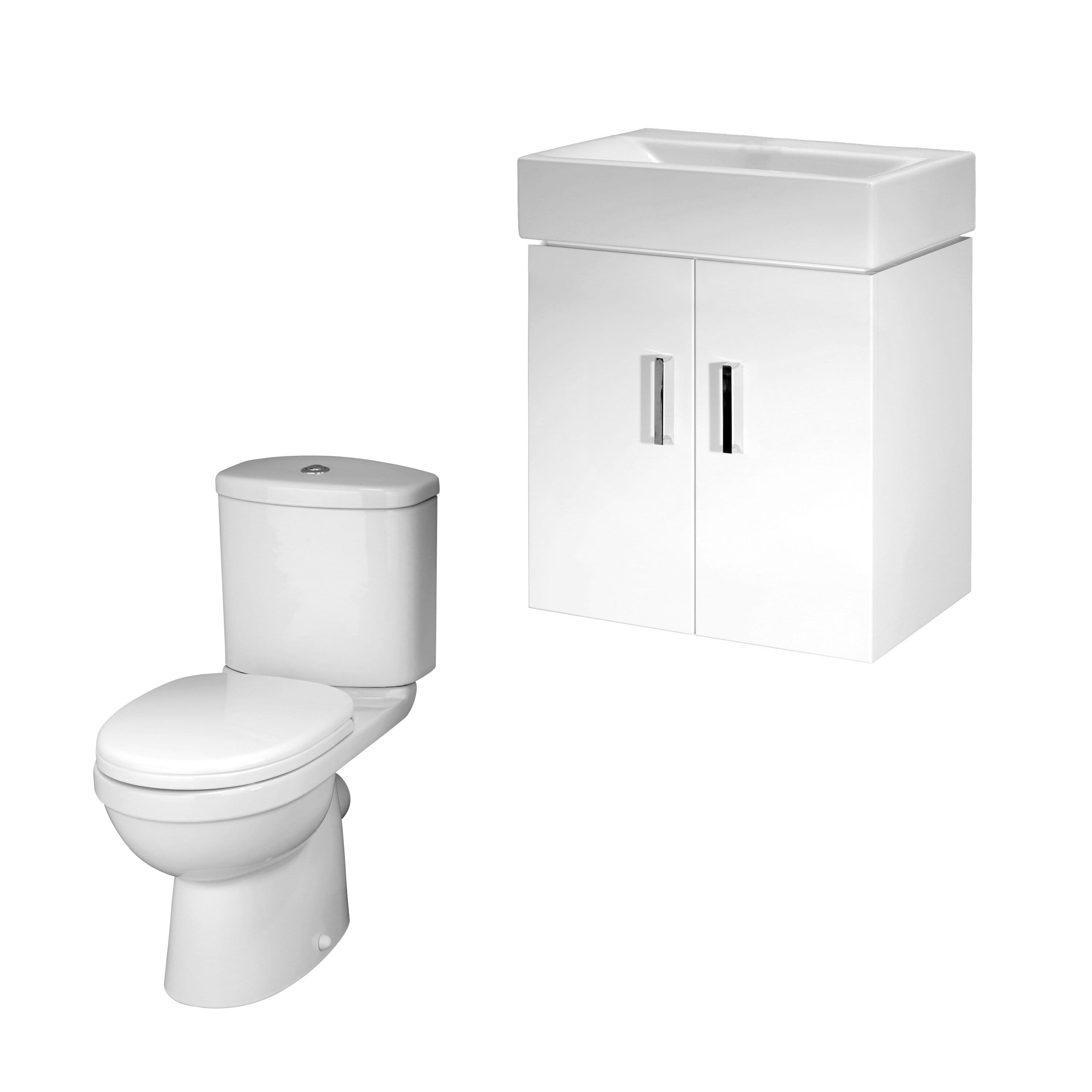 Wall Hung Vanity Basin Unit Toilet Cistern Seat No Tap