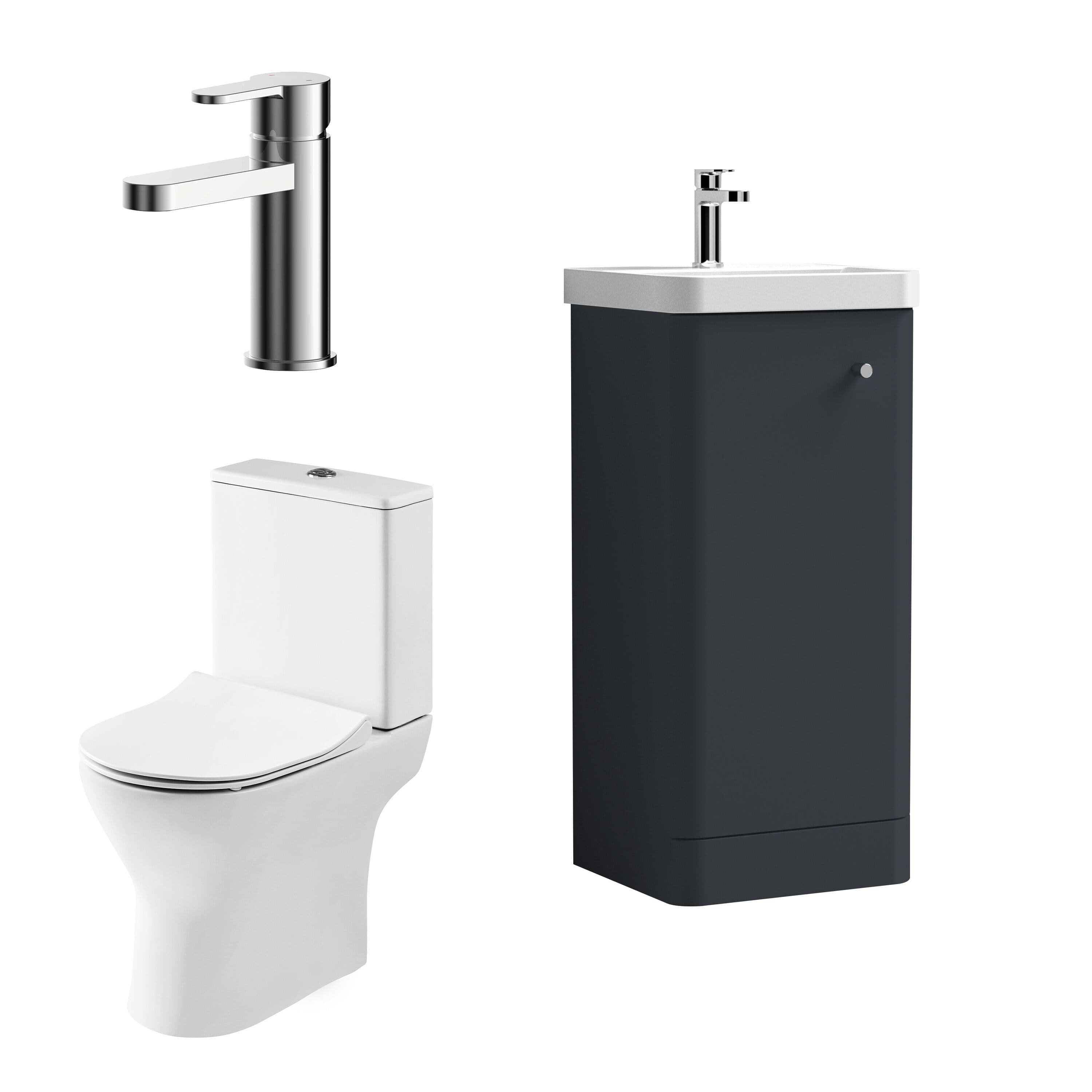 Cloakroom Floor Standing Vanity Toilet Tap Set Soft 400mm