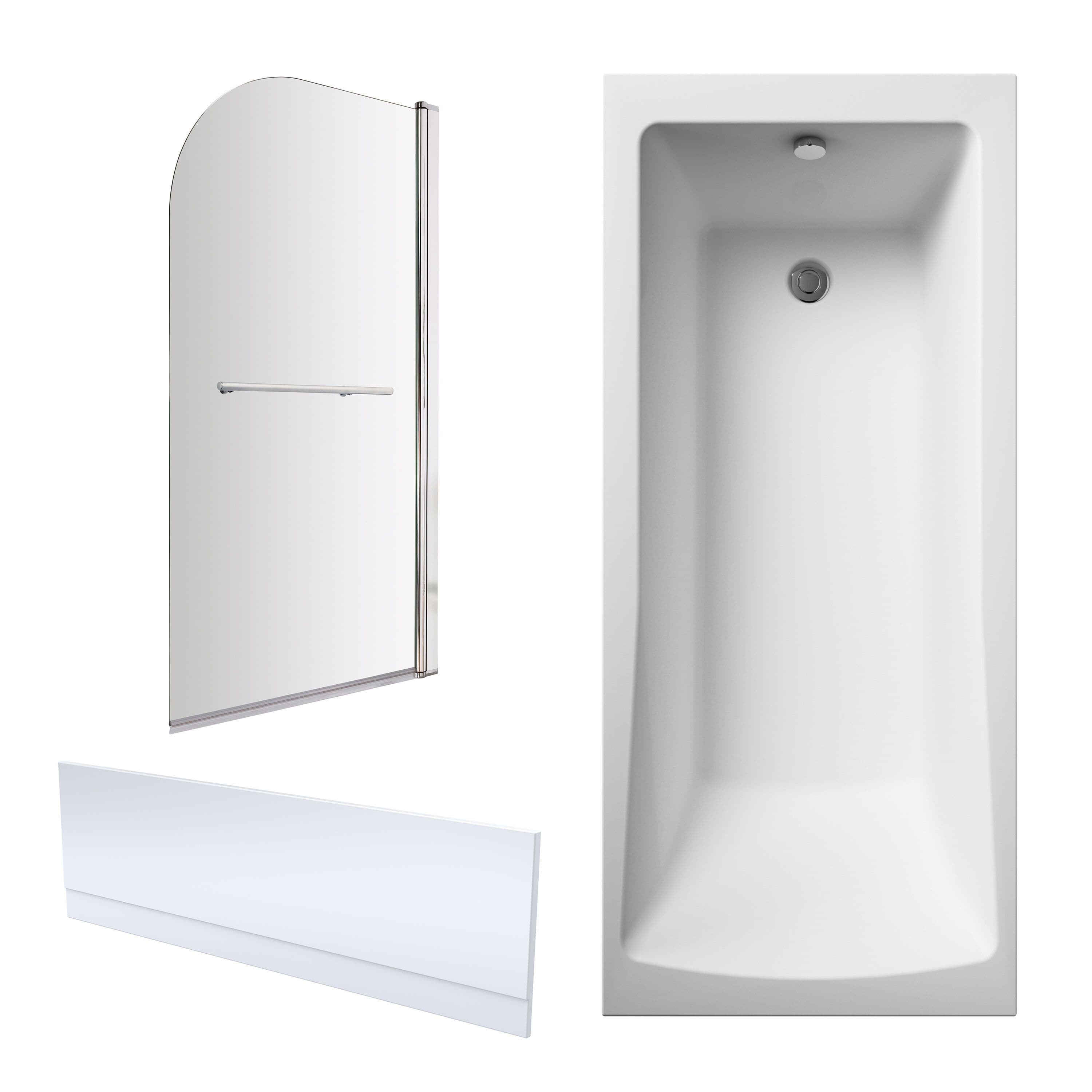 Square Bathtub Front Panel Bath Screen Rail Chrome Profile