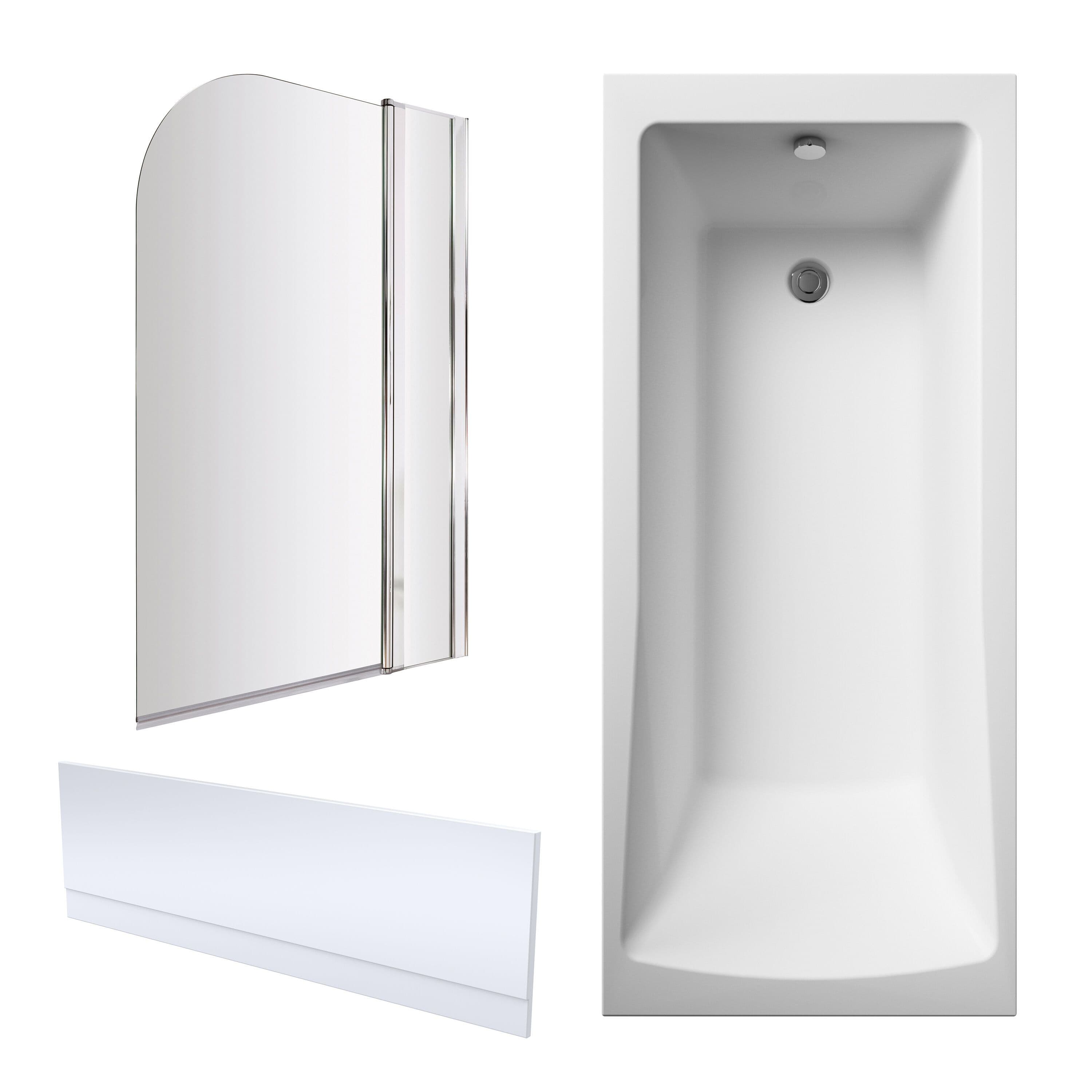 Square Bathtub Front Panel Bath Screen Chrome Profile