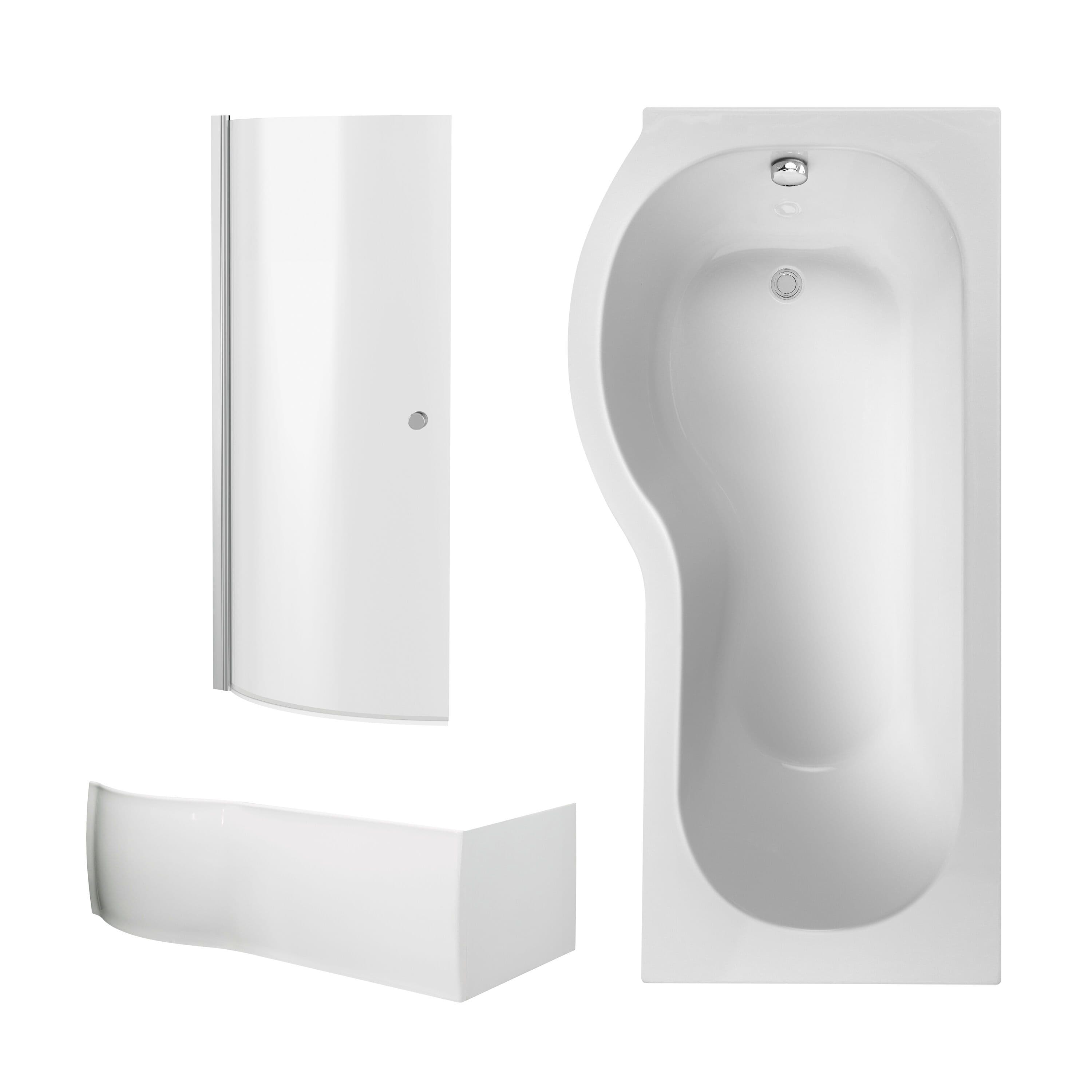 P Shape Bathtub Front Panel Screen Knob Chrome Profile