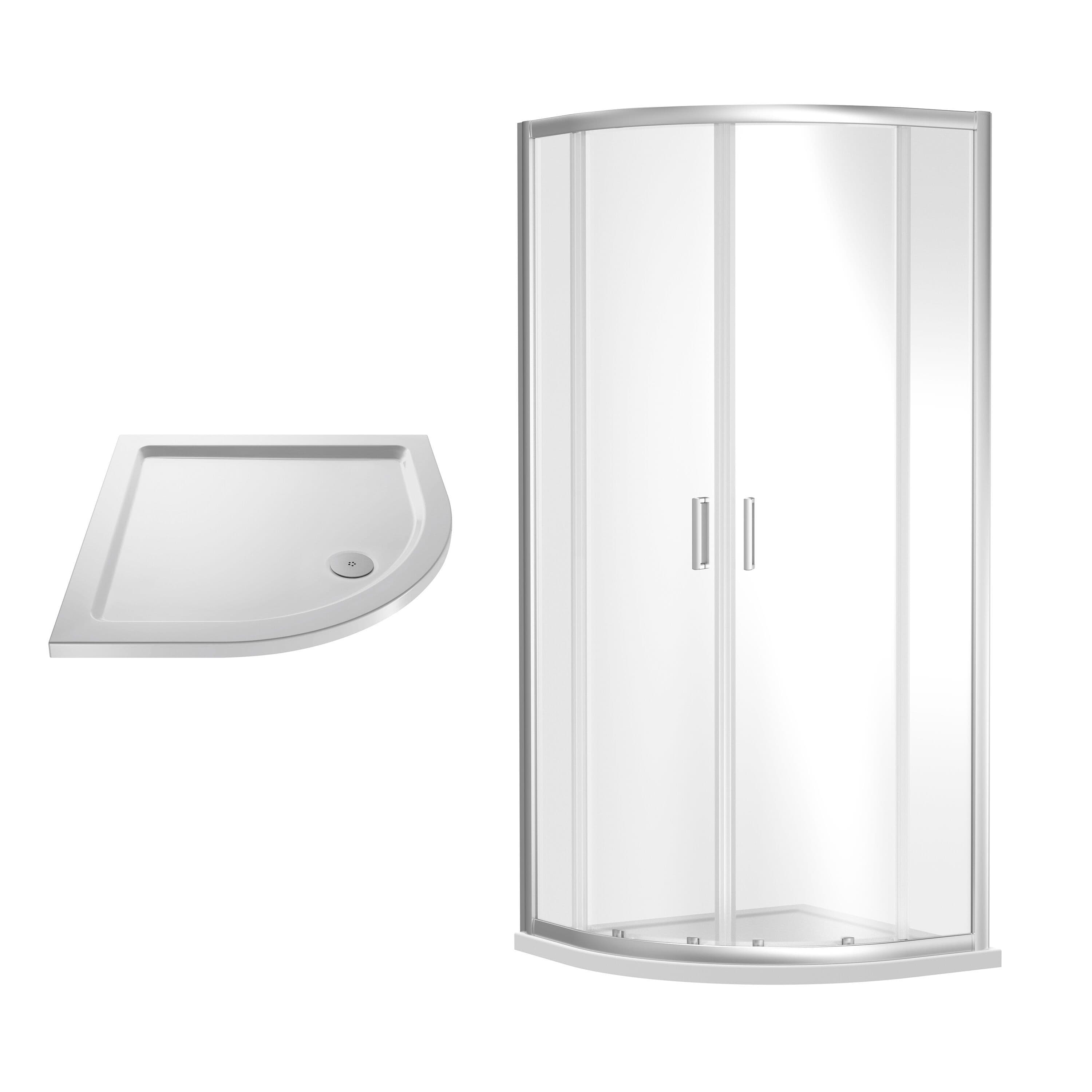 Shower Quadrant Enclosure Slimline Tray Chrome 800mm
