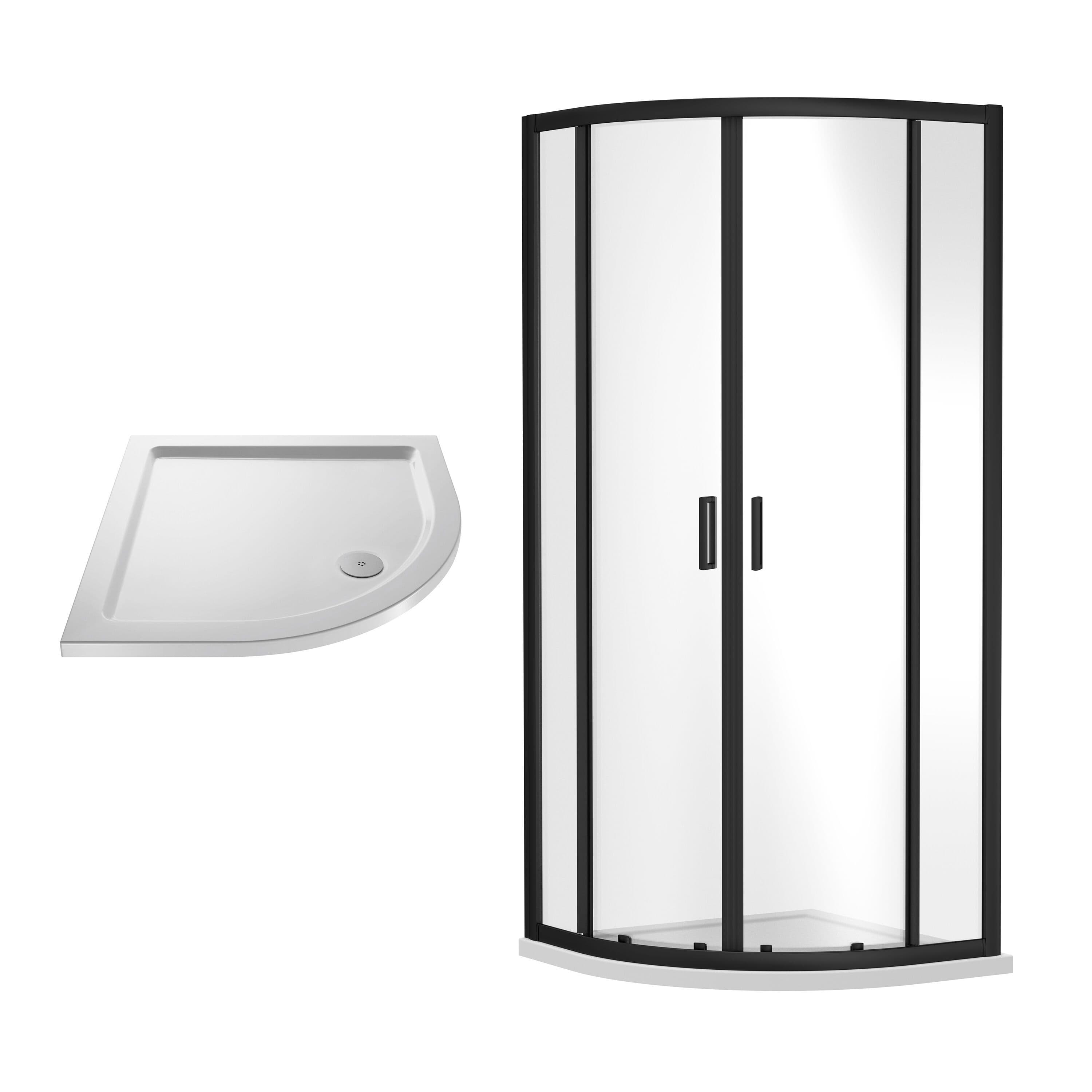 Shower Quadrant Enclosure Slimline Tray White 800mm