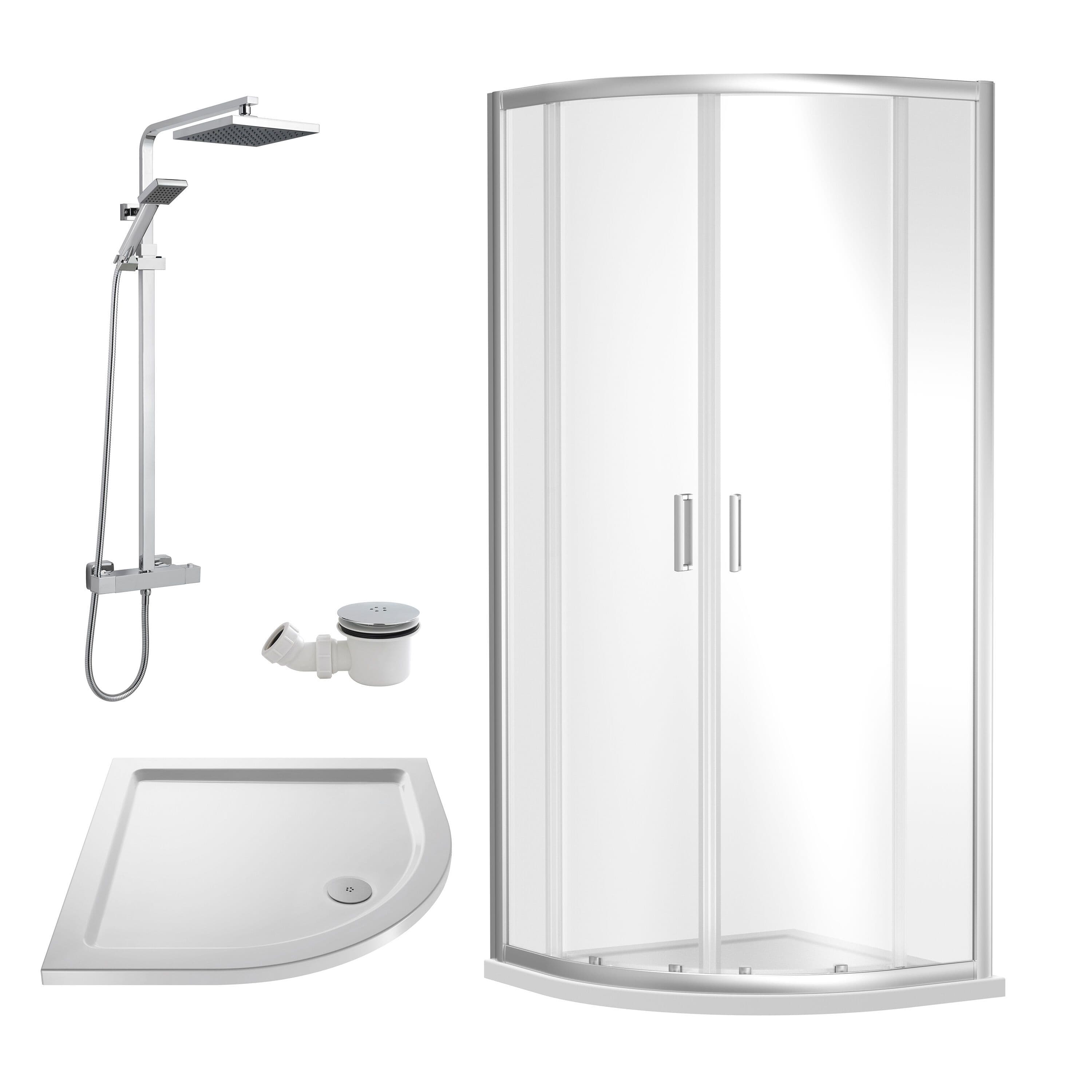 Quadrant Enclosure Tray Square Shower Waste Chrome 800mm