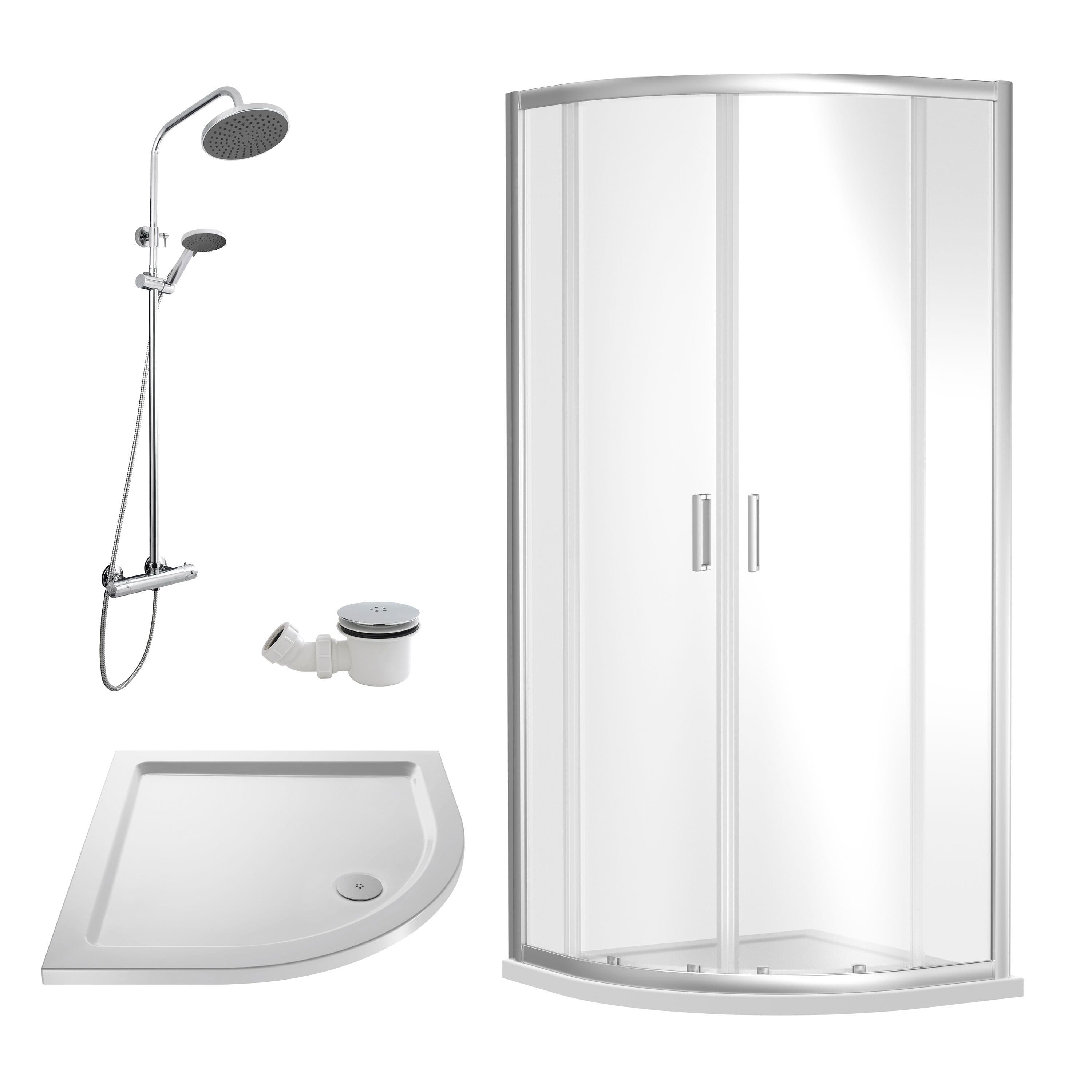 Quadrant Enclosure Tray Round Shower Waste Chrome 900mm