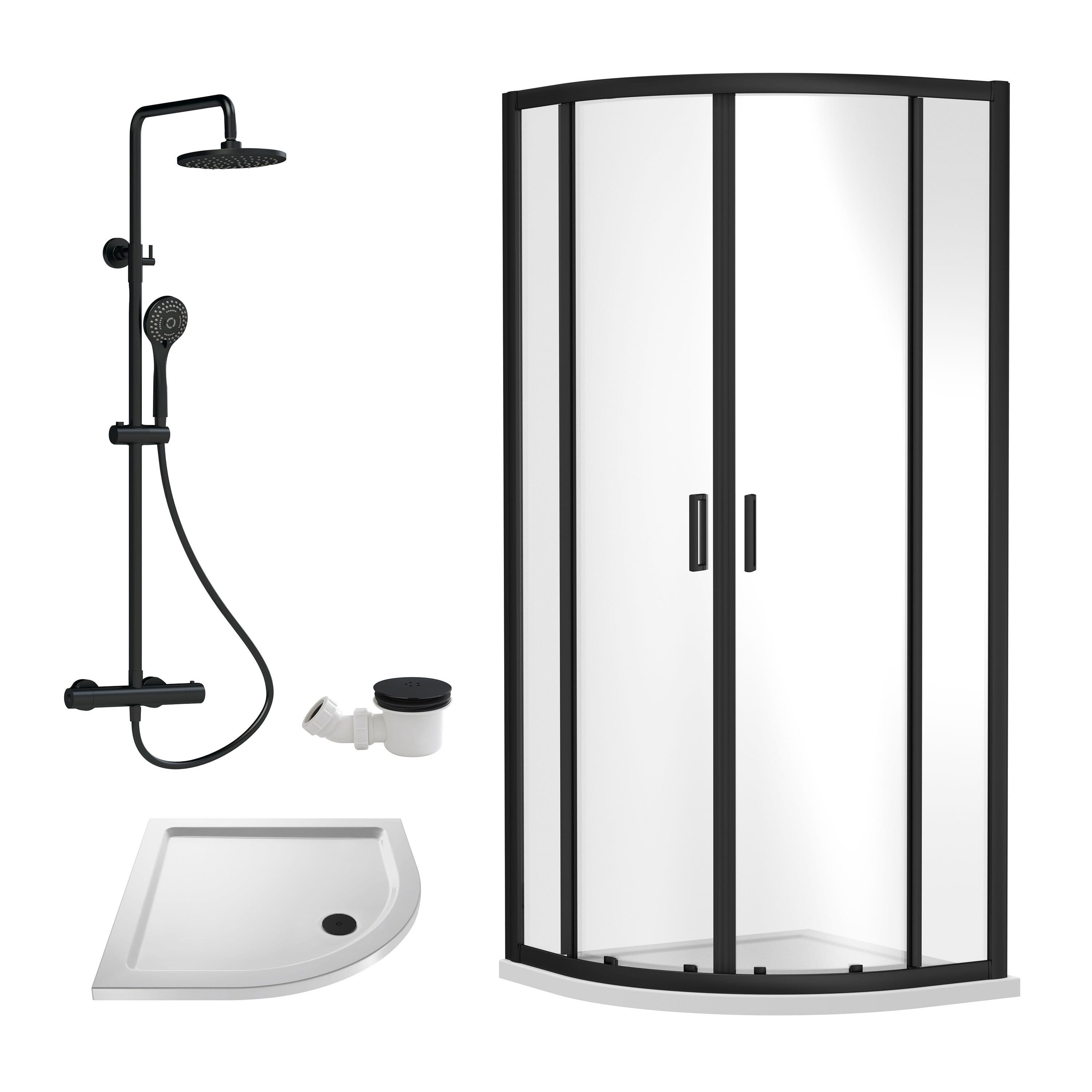 Quadrant Enclosure Tray Round Shower Waste Chrome 800mm