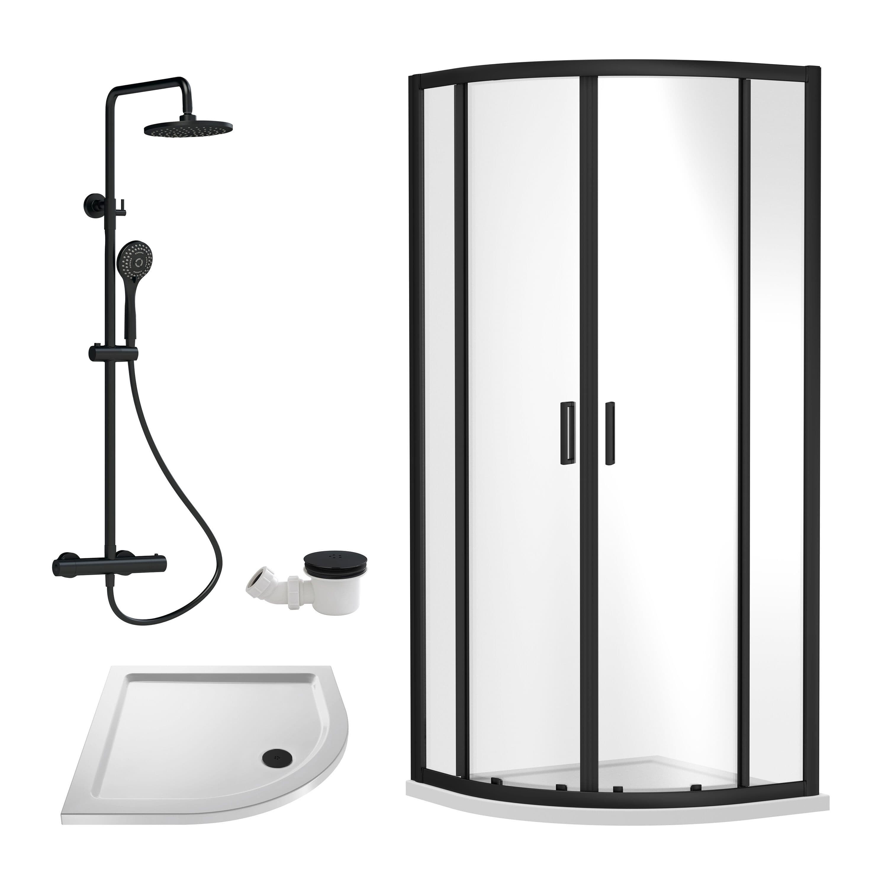 Quadrant Enclosure Tray Round Shower Waste Chrome 900mm