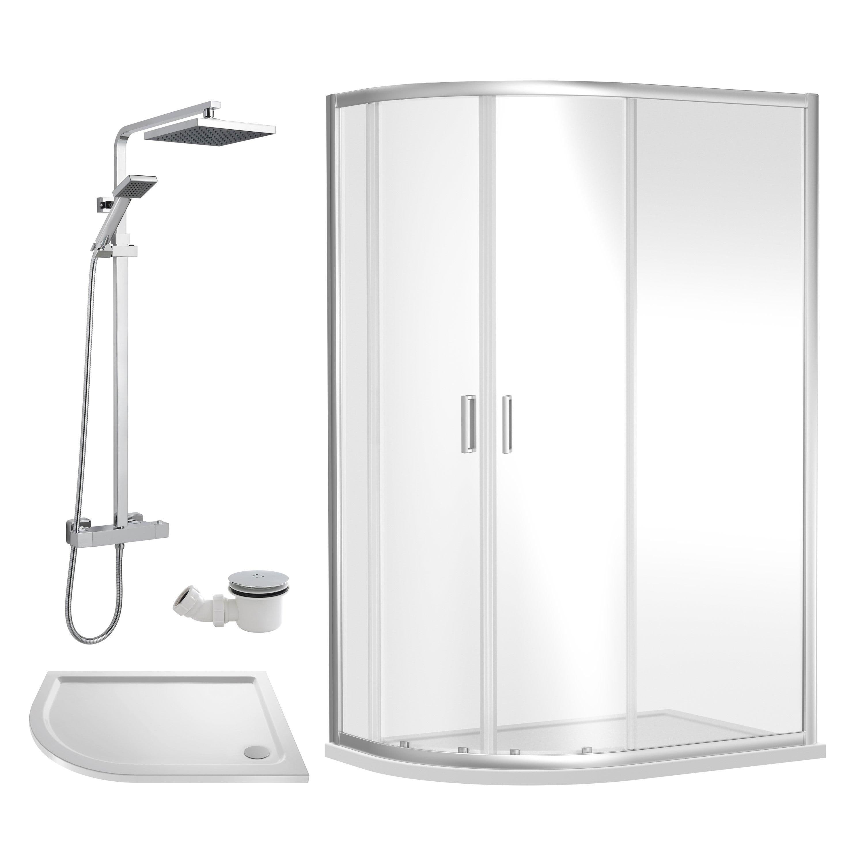 Offset Left Quadrant Tray Square Shower Waste 1200x 800mm