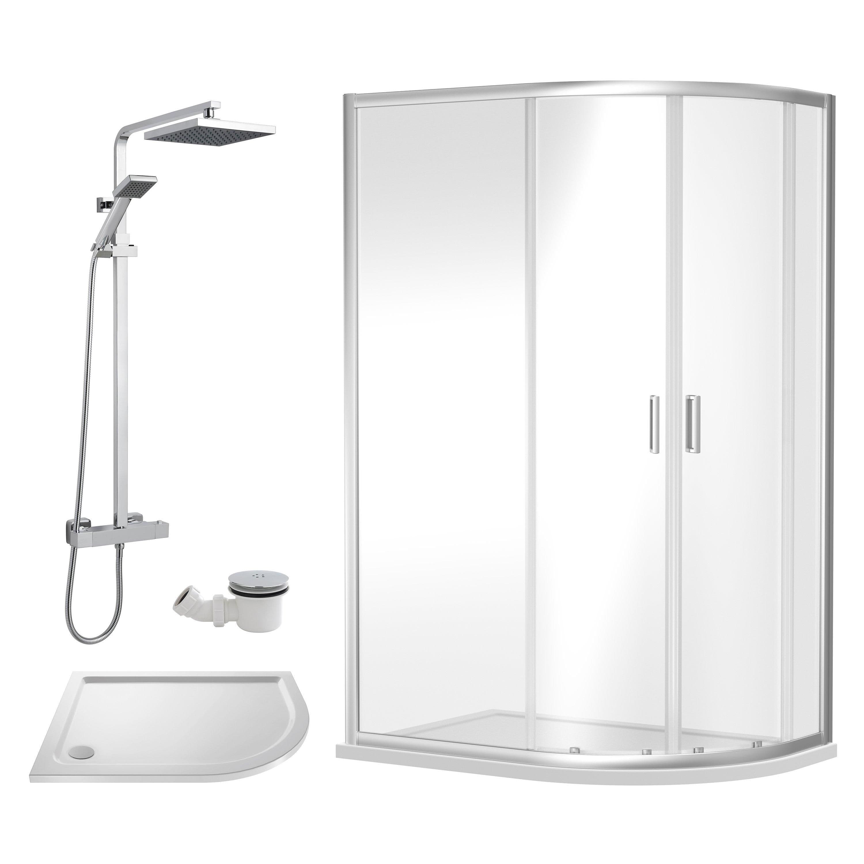 Offset Right Quadrant Tray Square Shower Waste 1200x 800mm