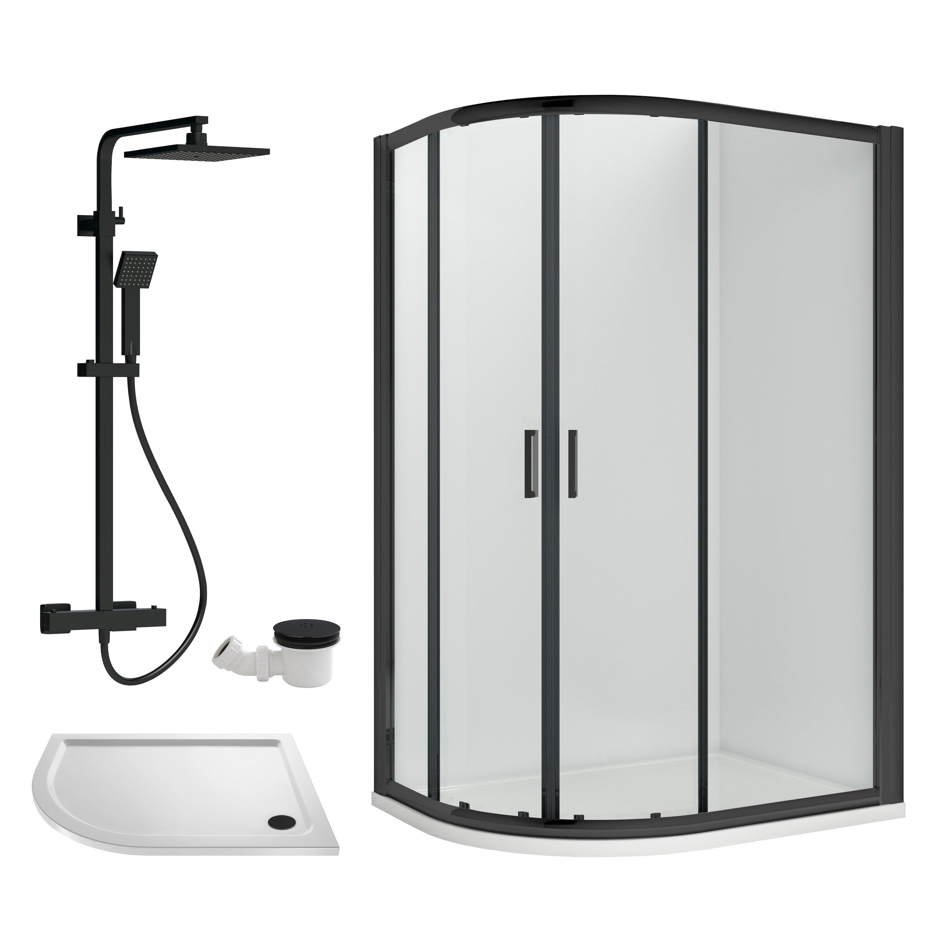 Offset Left Quadrant Tray Square Shower Waste White 1200x 800mm
