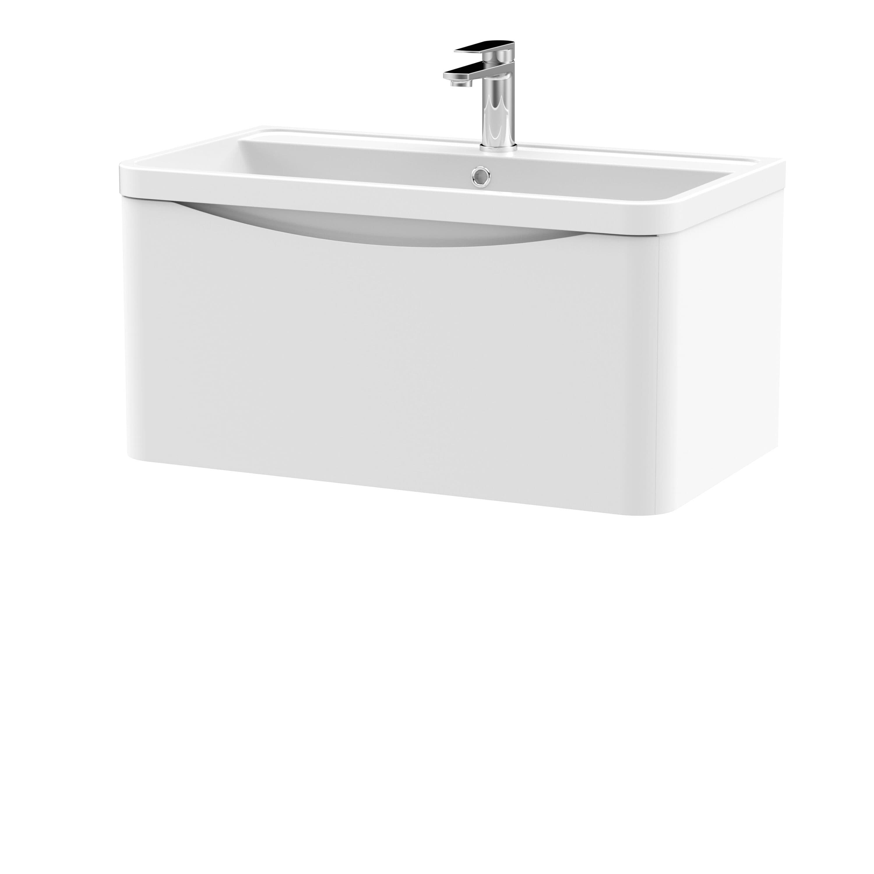 Wall Hung 1 Drawer Vanity Basin Unit Polymarble Basin 800mm