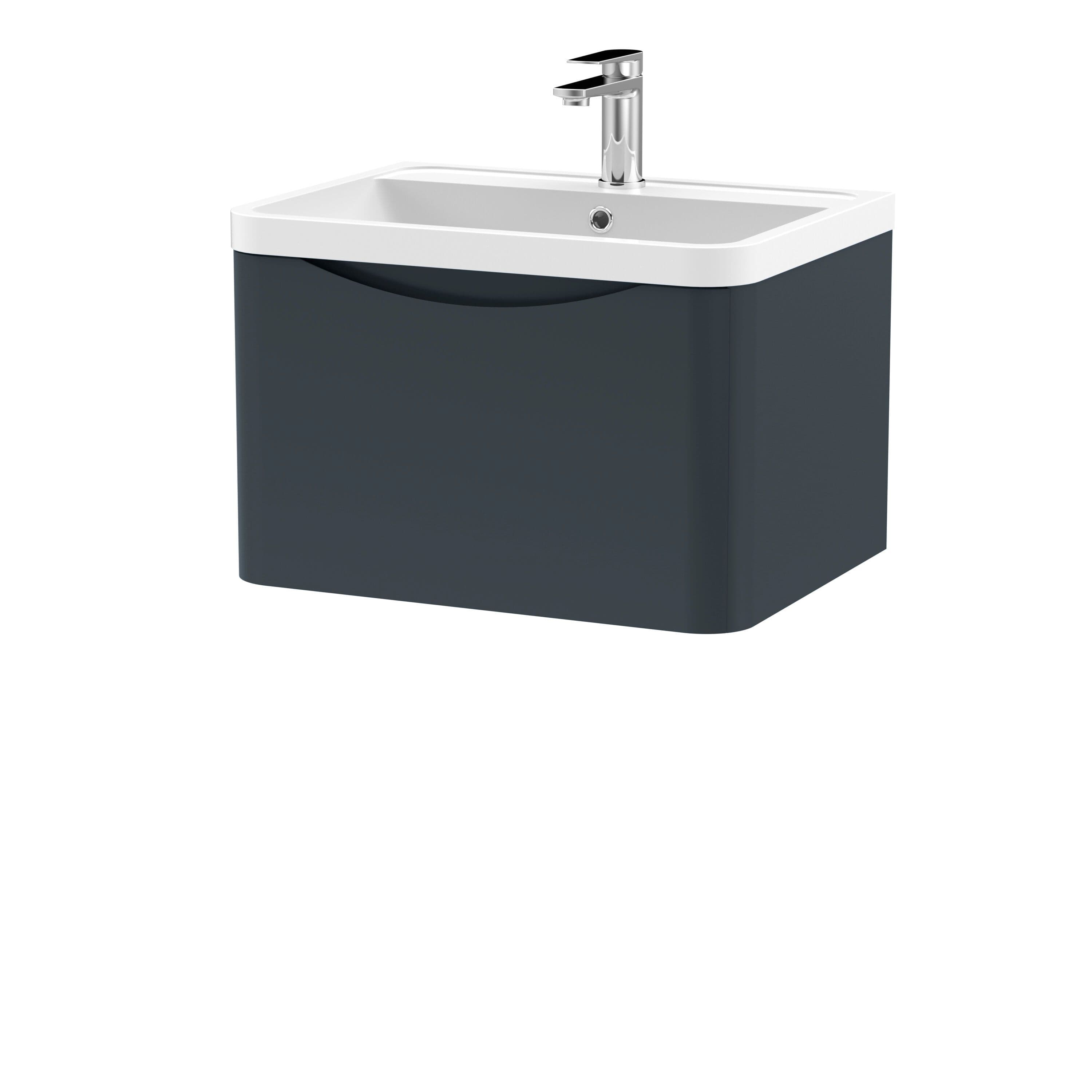 Wall Hung 1 Drawer Vanity Basin Unit Polymarble Basin Soft 600mm