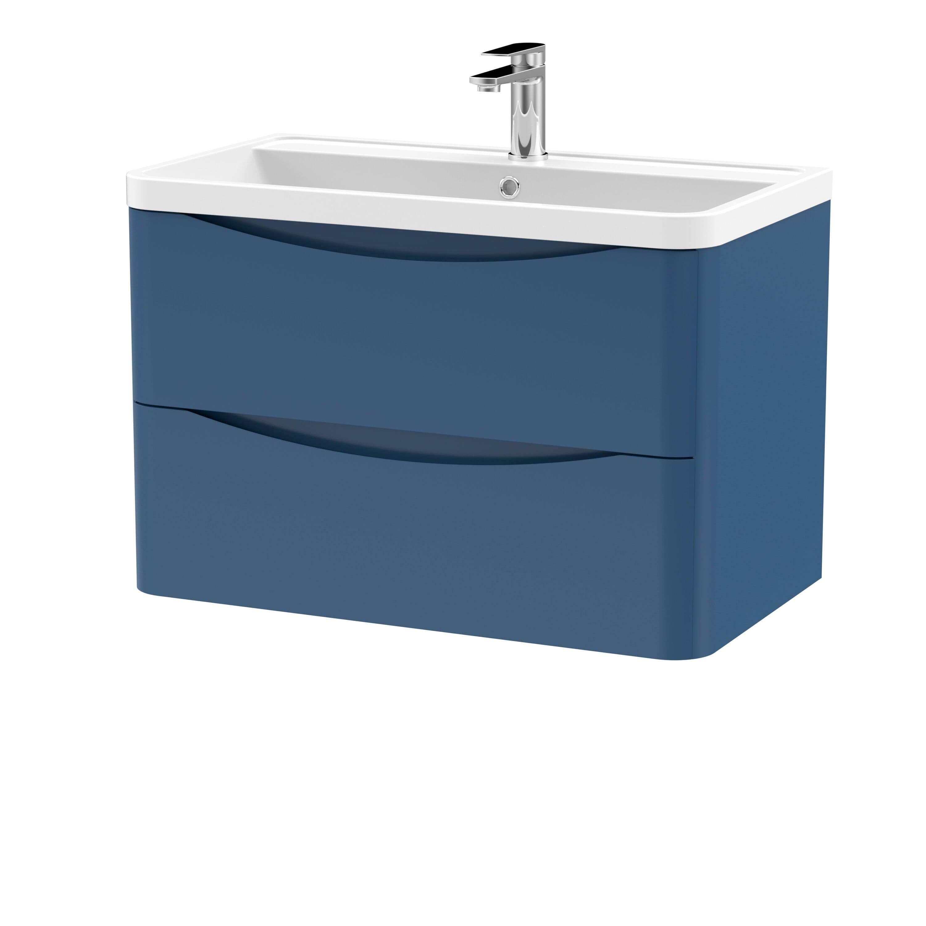 Wall Hung 2 Drawer Vanity Basin Unit Polymarble Basin 800mm