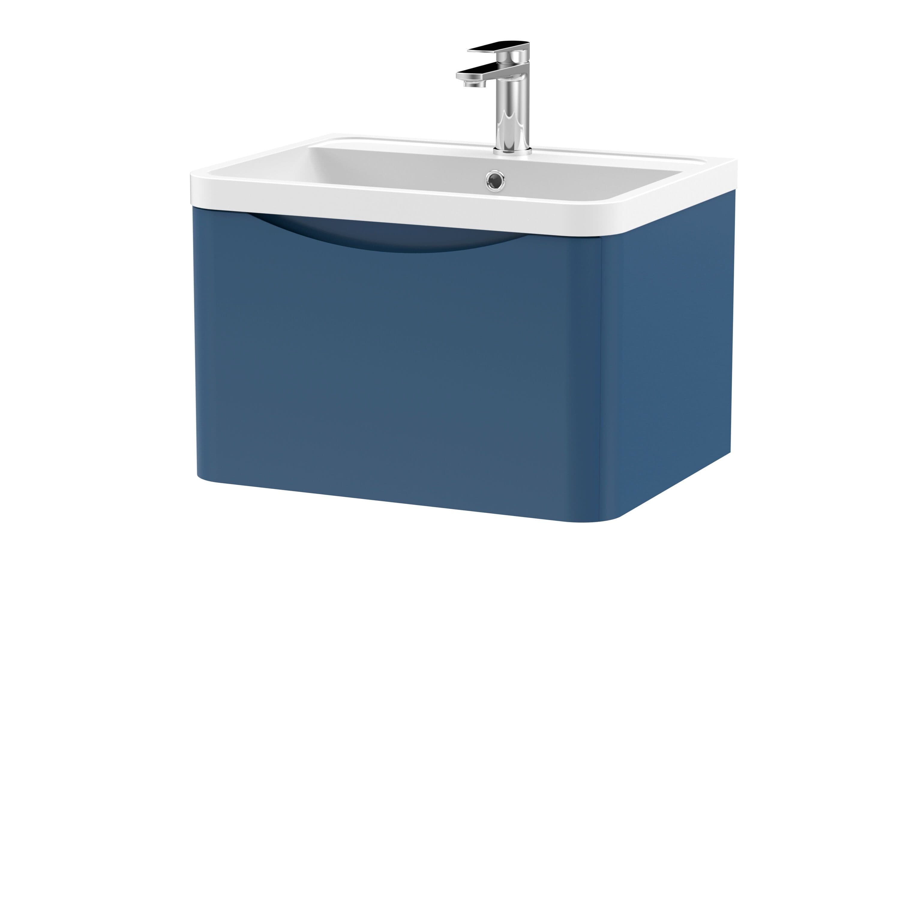 Wall Hung 1 Drawer Vanity Basin Unit Polymarble Basin 600mm
