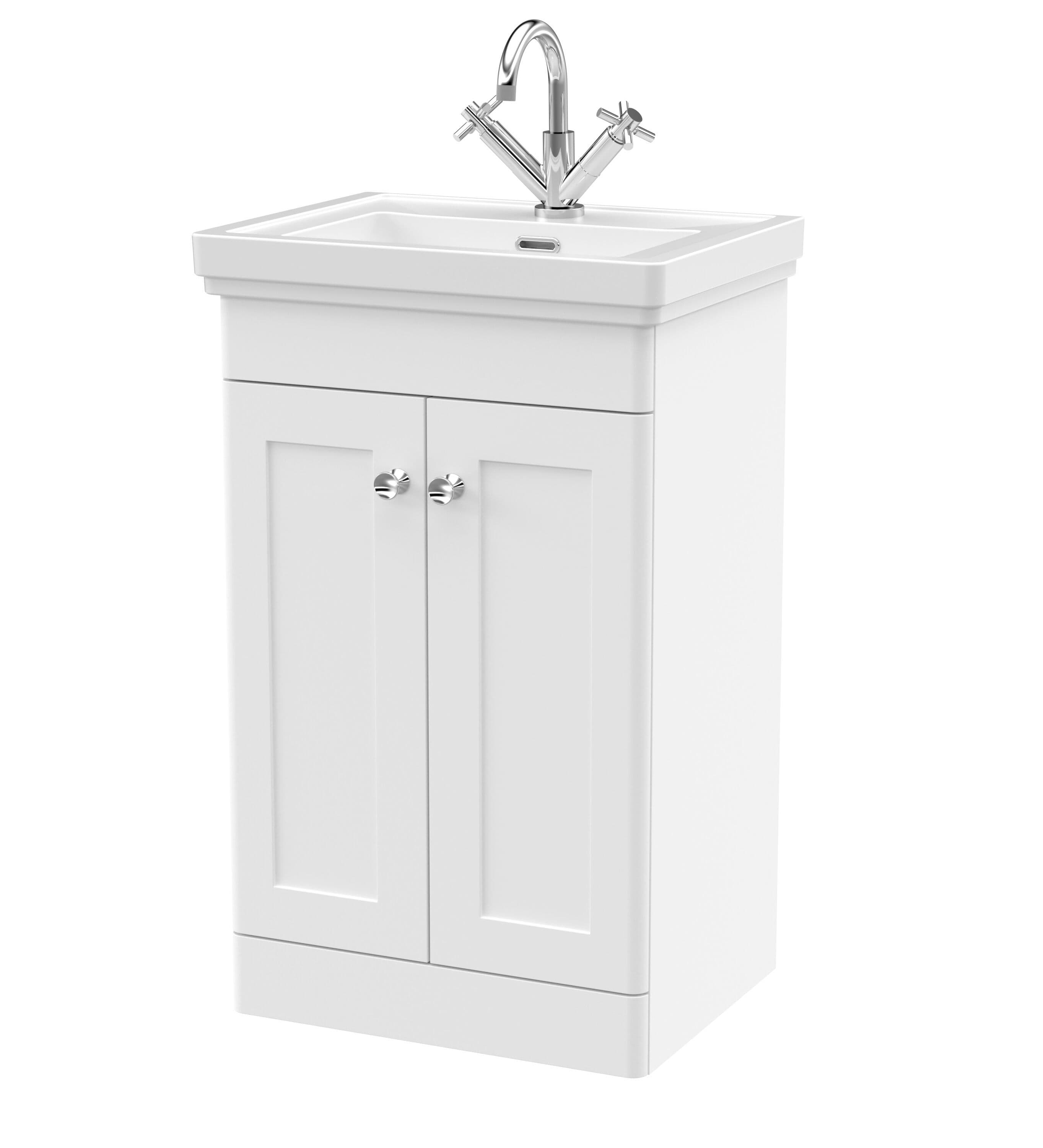 Floor Standing 2 Door Vanity 1 Tap Hole Fireclay Basin 500mm