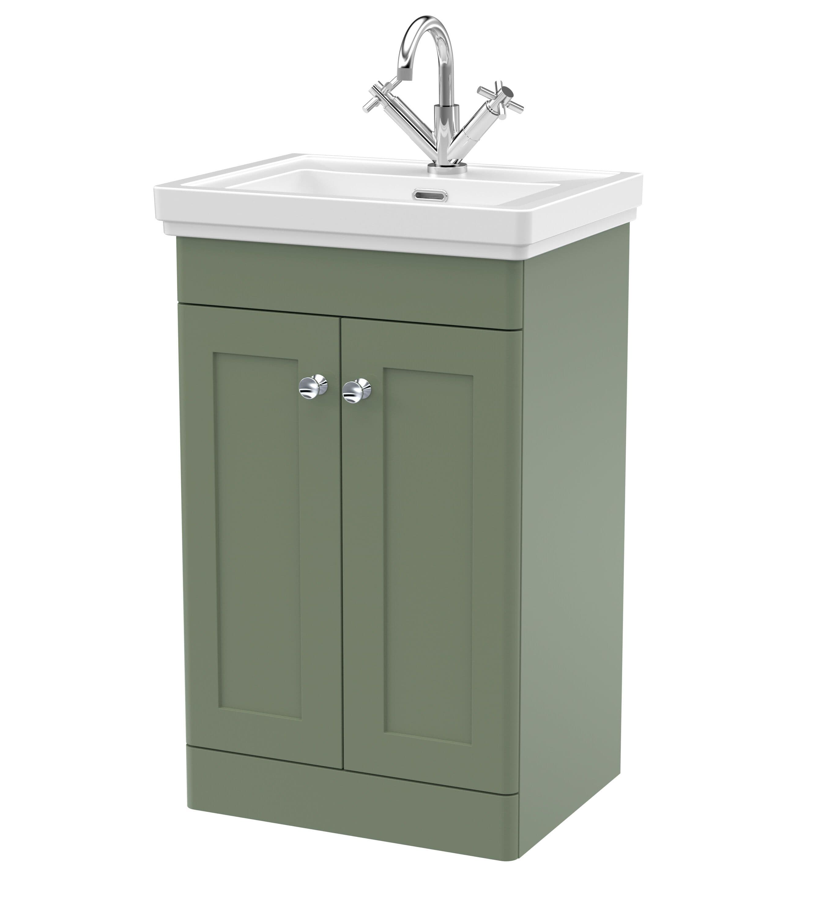 Floor Standing 2 Door Vanity 1 Tap Hole Fireclay Basin 500mm