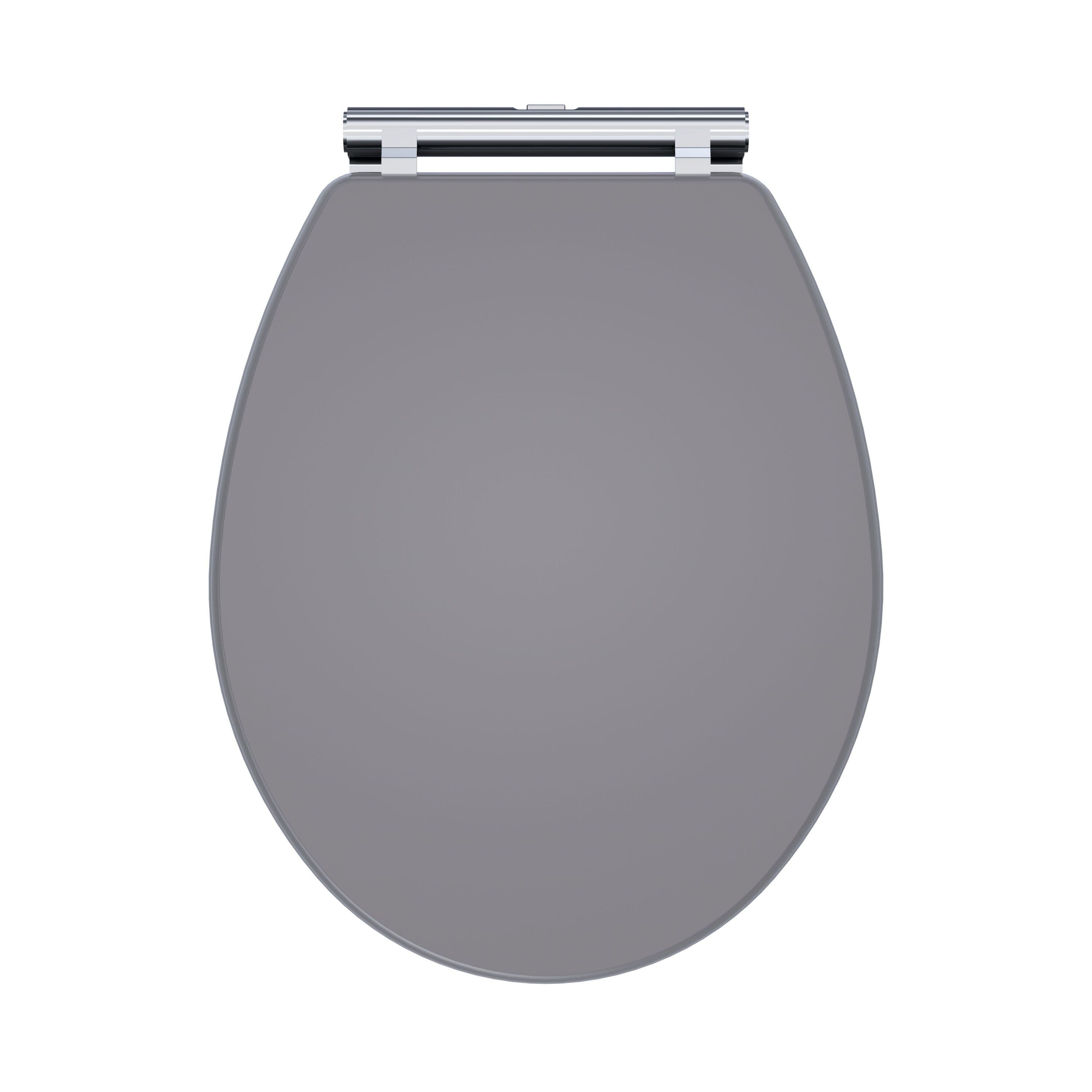 Traditional Soft Close Top Fix Wooden Toilet Seat Satin