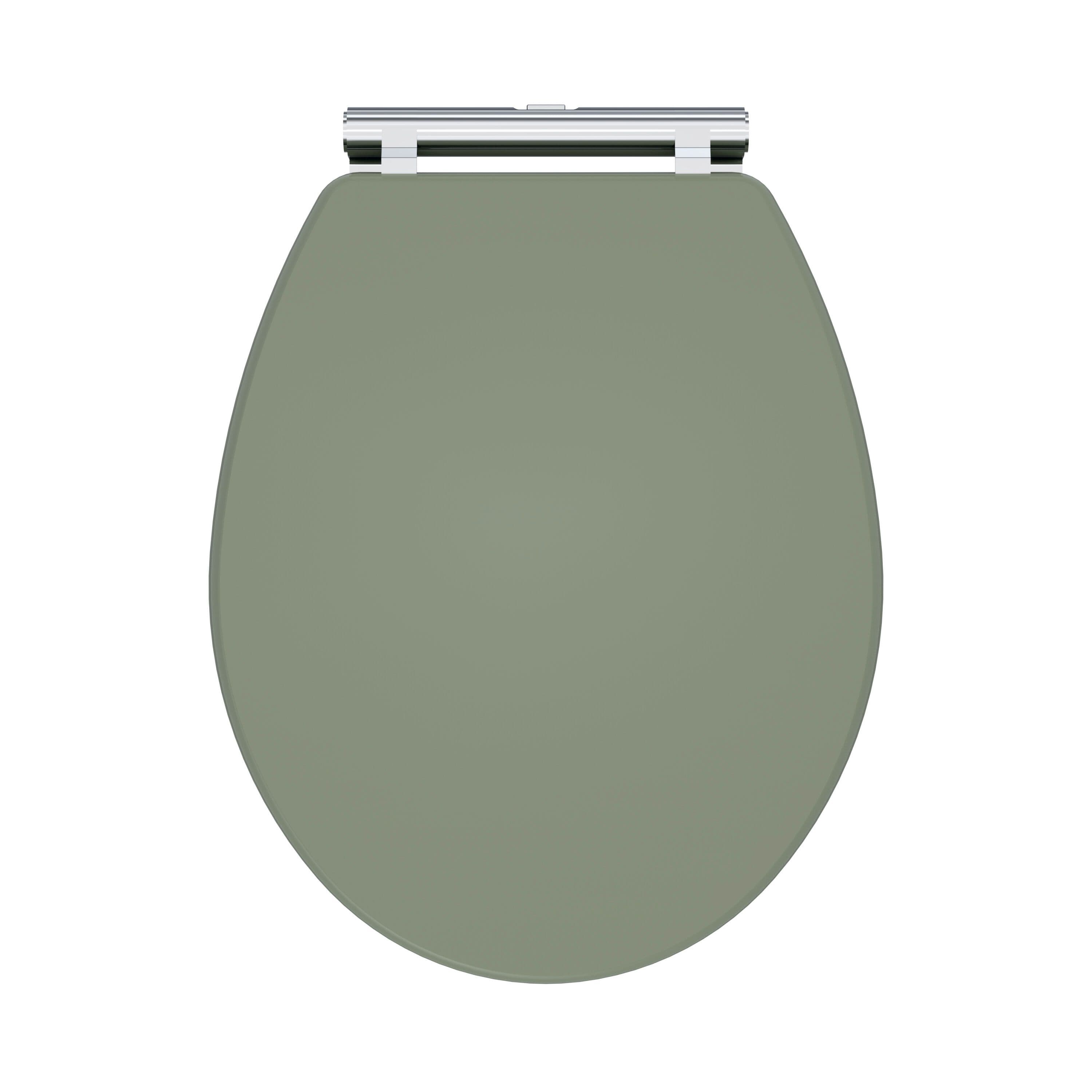 Traditional Soft Close Top Fix Wooden Toilet Seat Satin