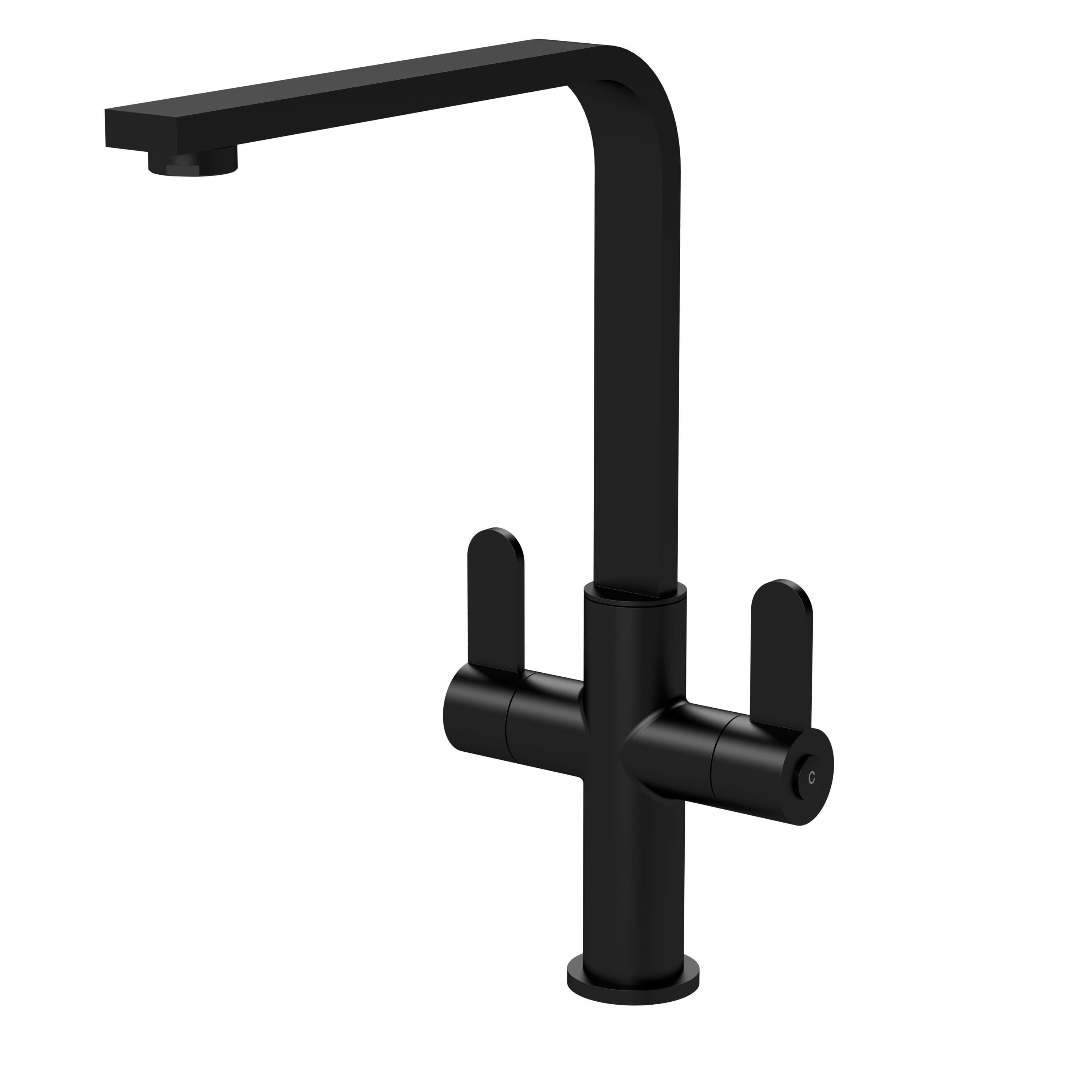 Kitchen Mono Mixer Tap 2 Lever Handles Matt 302mm