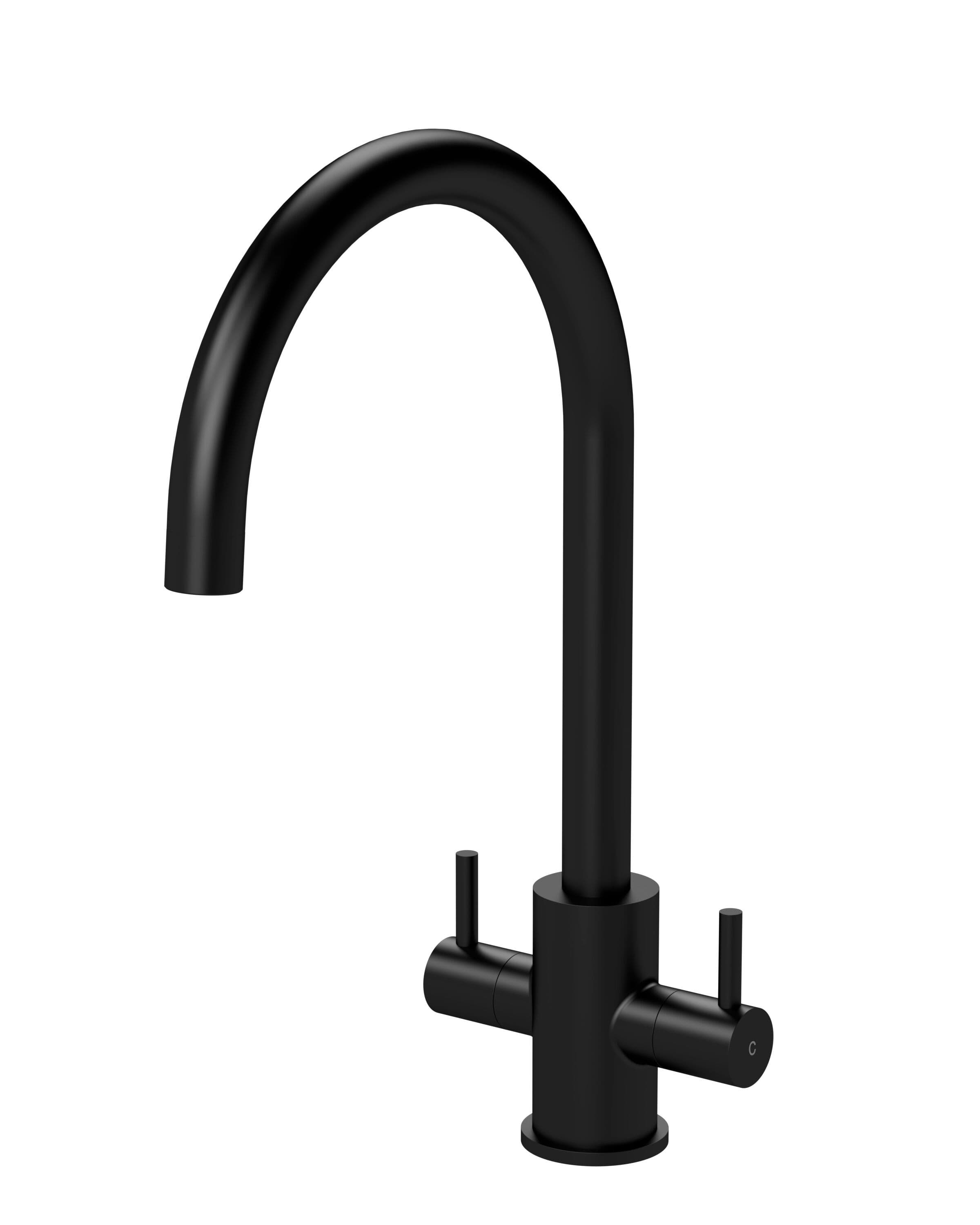 Kitchen Mono Mixer Tap 2 Lever Handles Matt 436mm