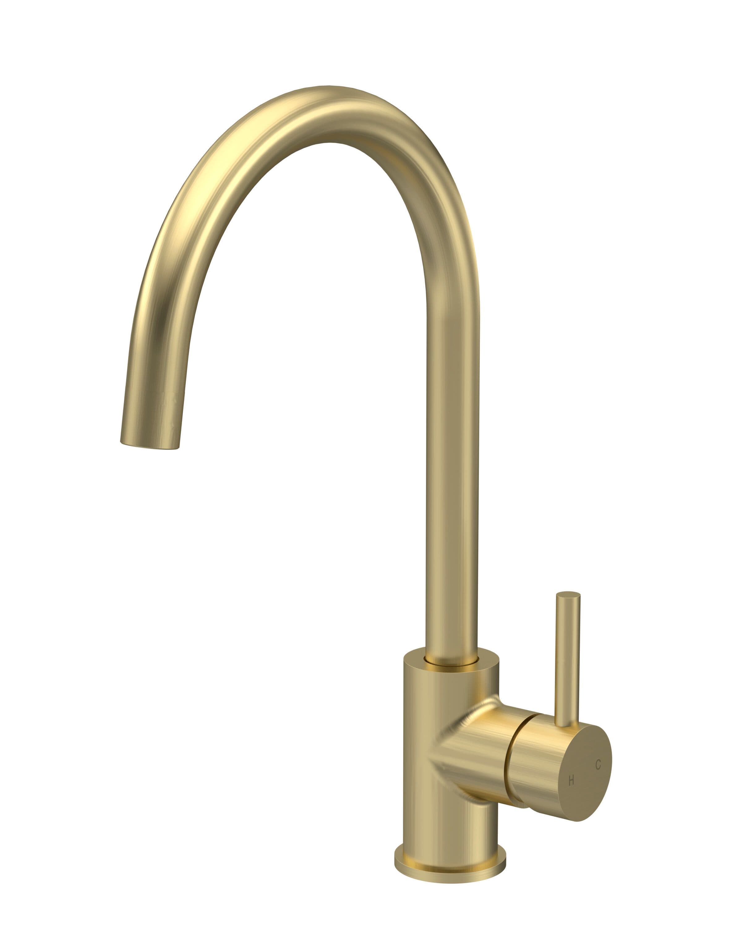 Kitchen Mono Mixer Tap 1 Lever Handle Brushed Brass 436mm