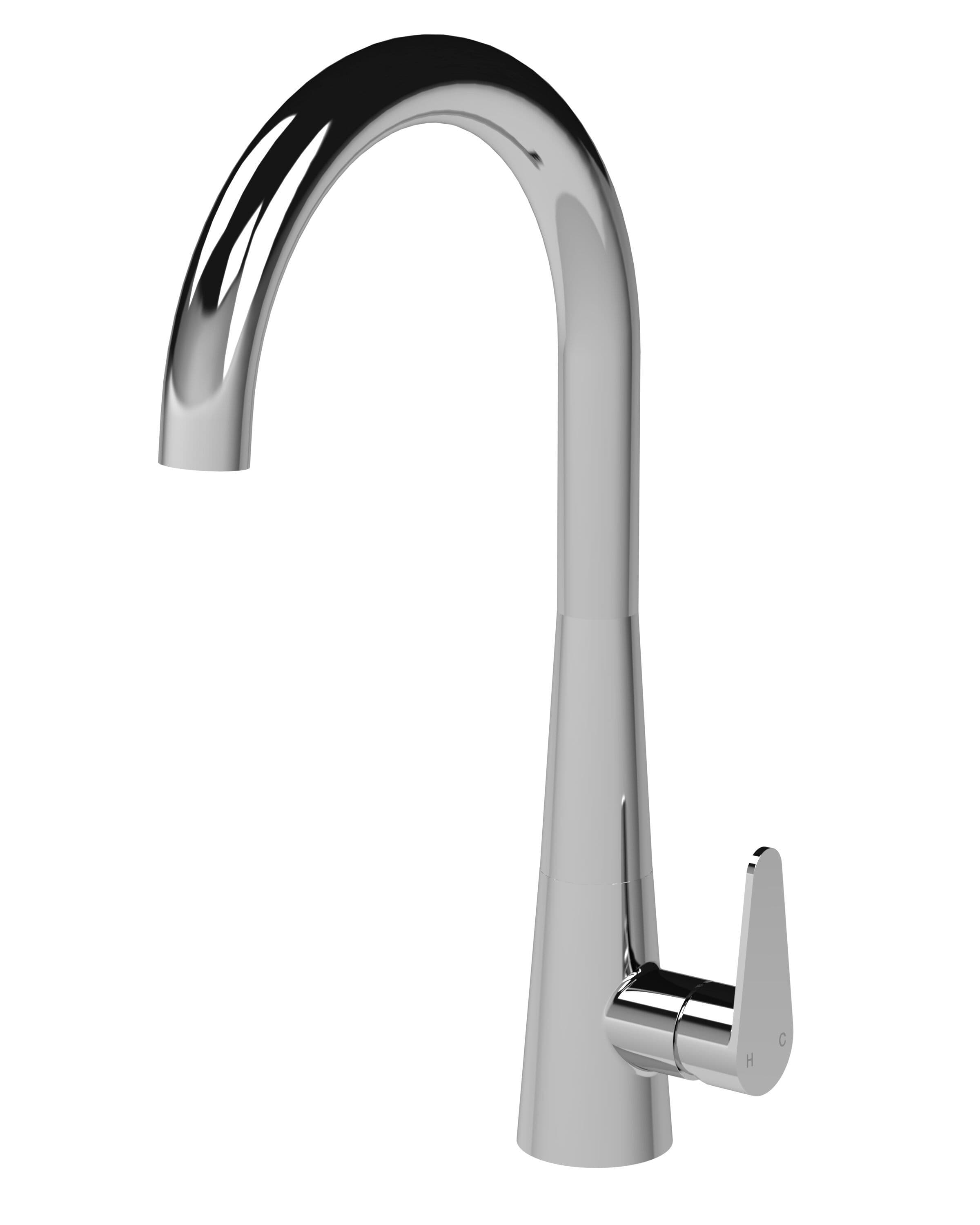 Kitchen Mono Mixer Tap 1 Lever Handle Chrome 398mm