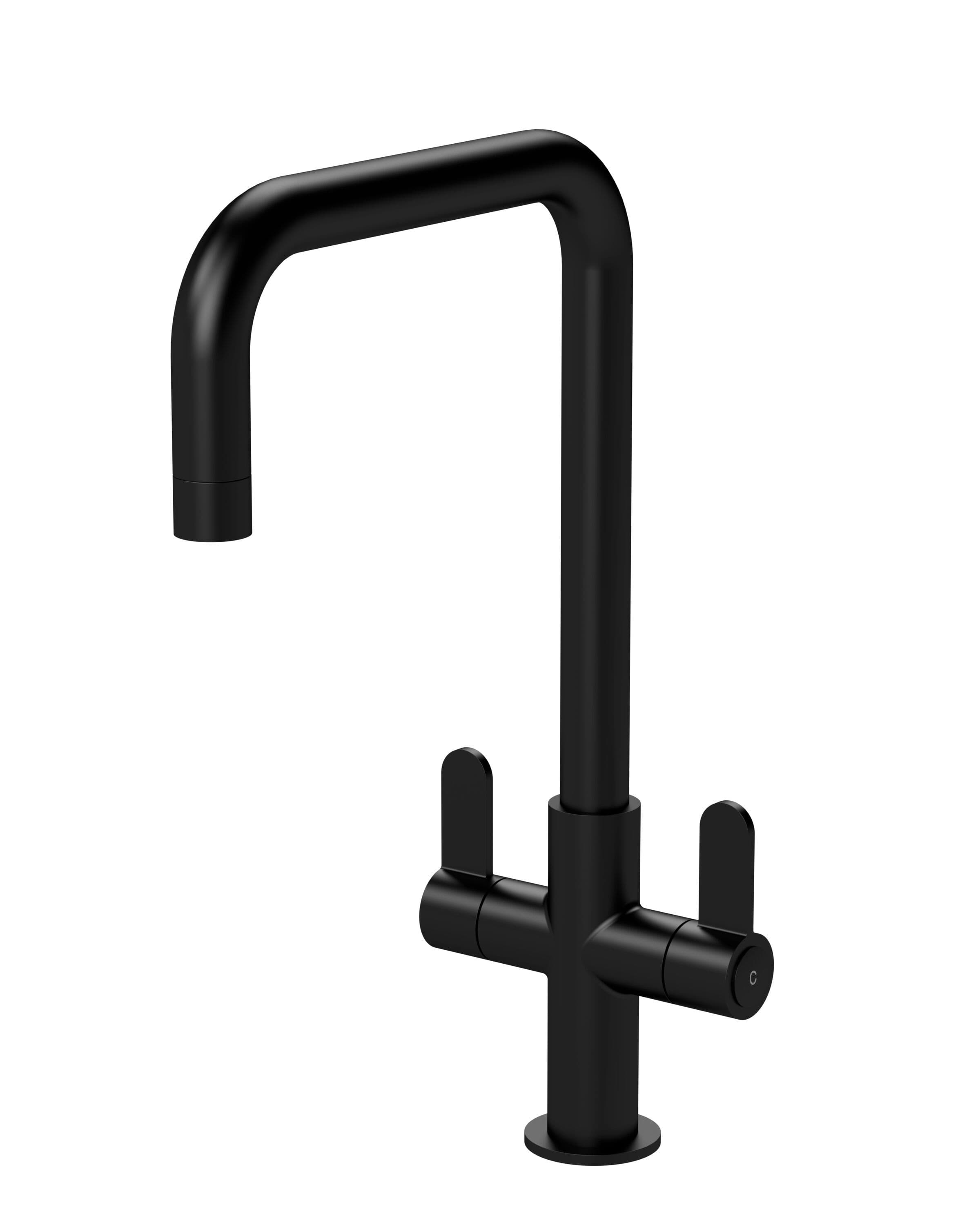 Kitchen Mono Mixer Tap 2 Lever Handles Matt 361mm