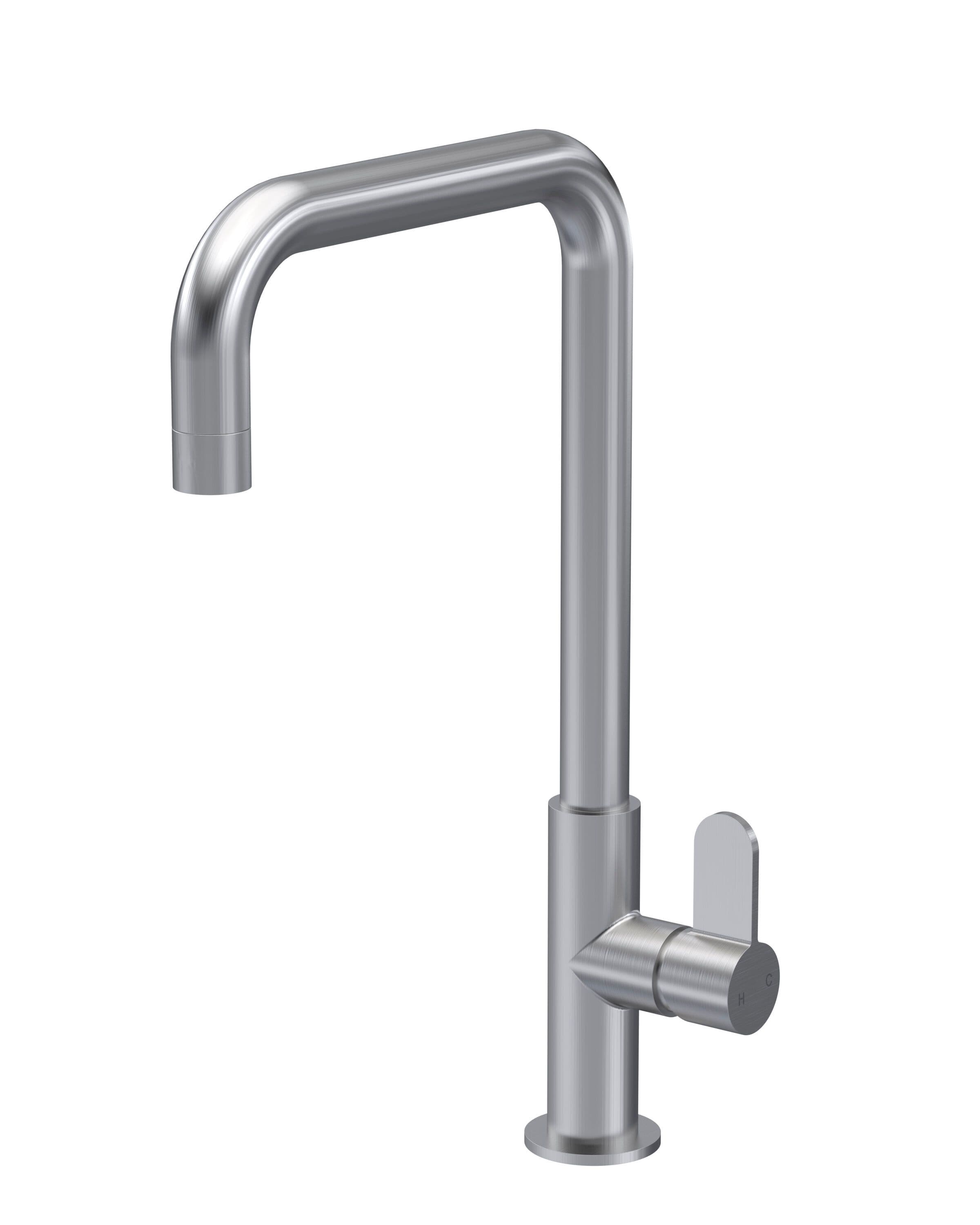 Kitchen Mono Mixer Tap 1 Lever Handle Brushed Nickel 361mm
