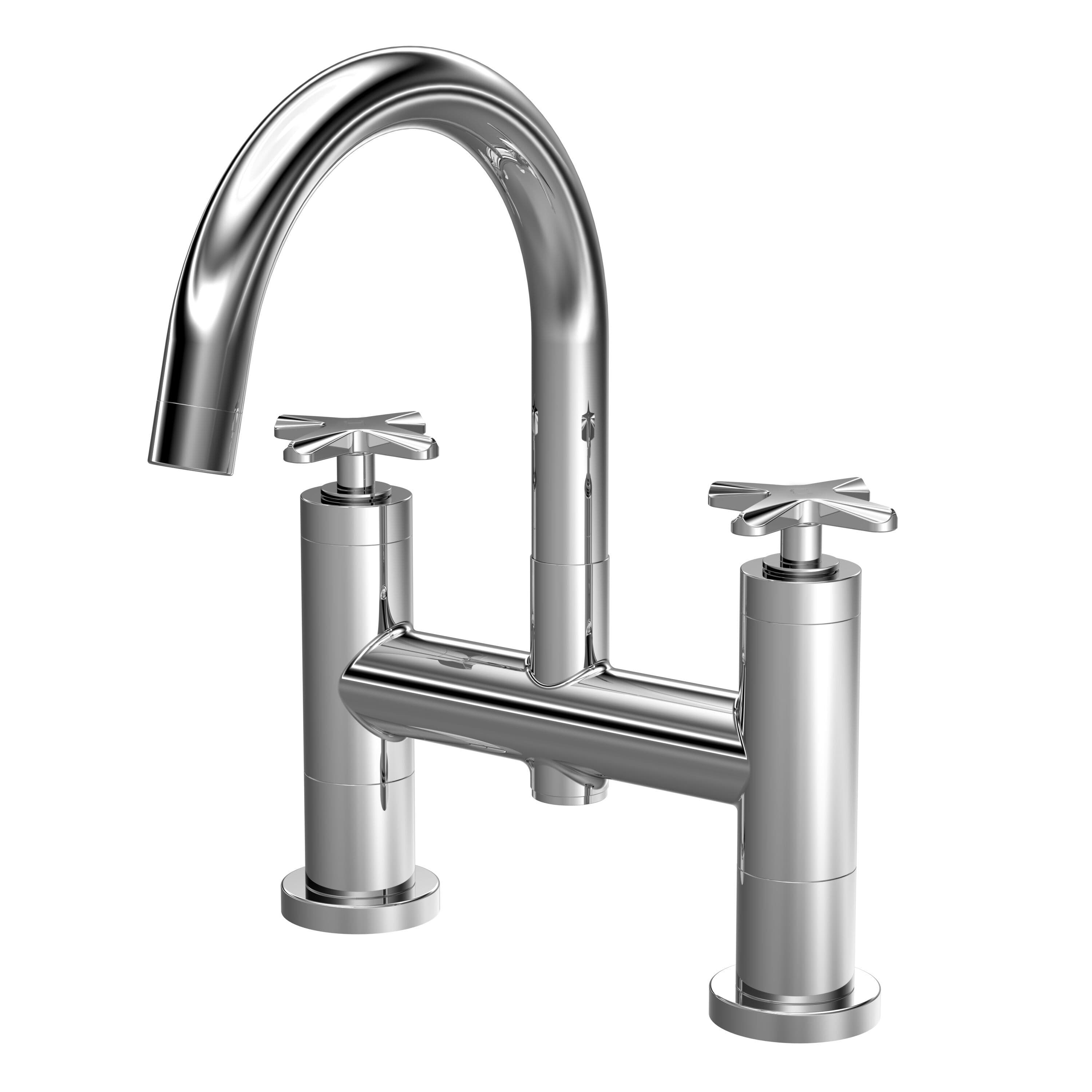Connect Bath Filler Tap Crosshead Handles Chrome