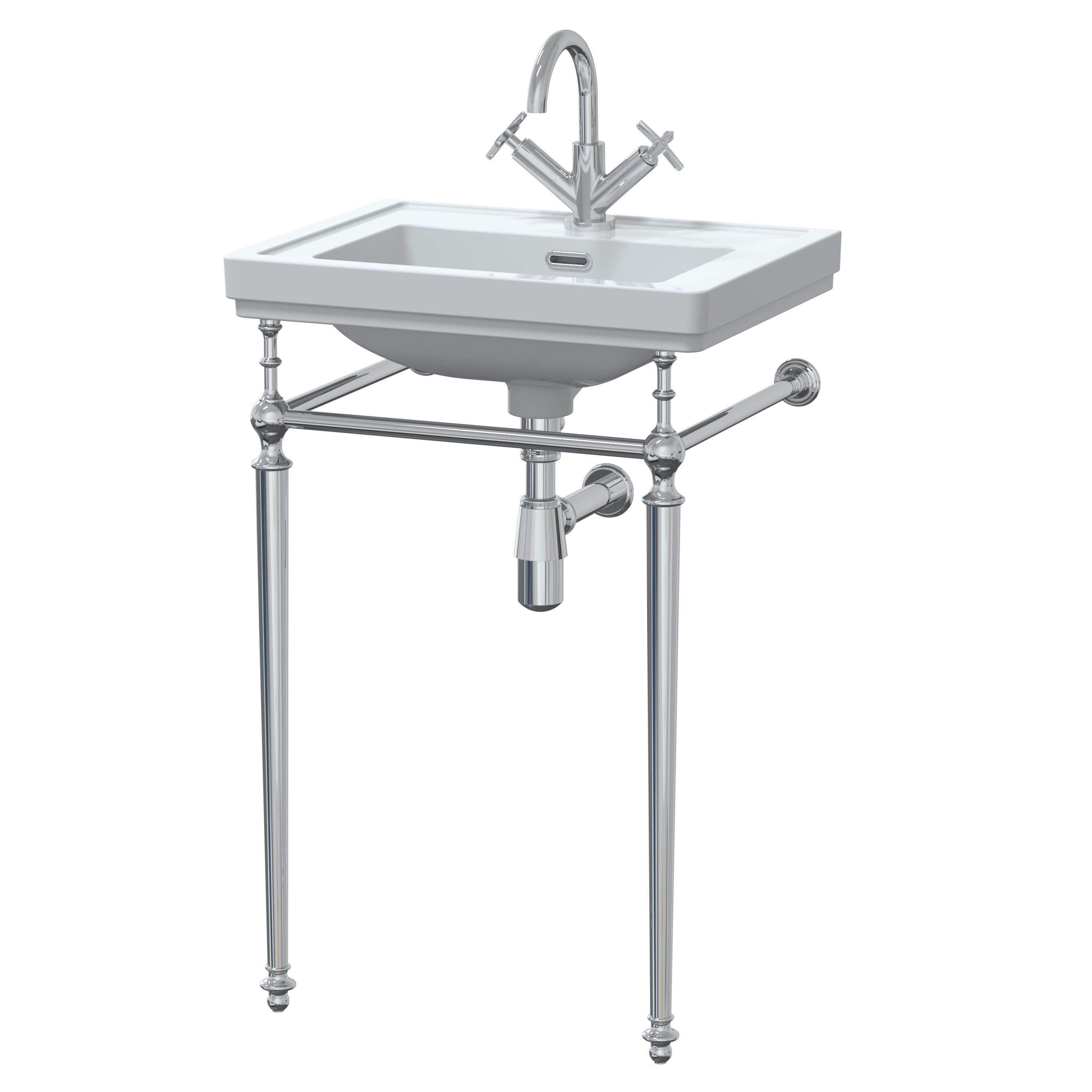 Traditional 1 Tap Hole Fireclay Basin Wash Stand Bottle Trap 500mm