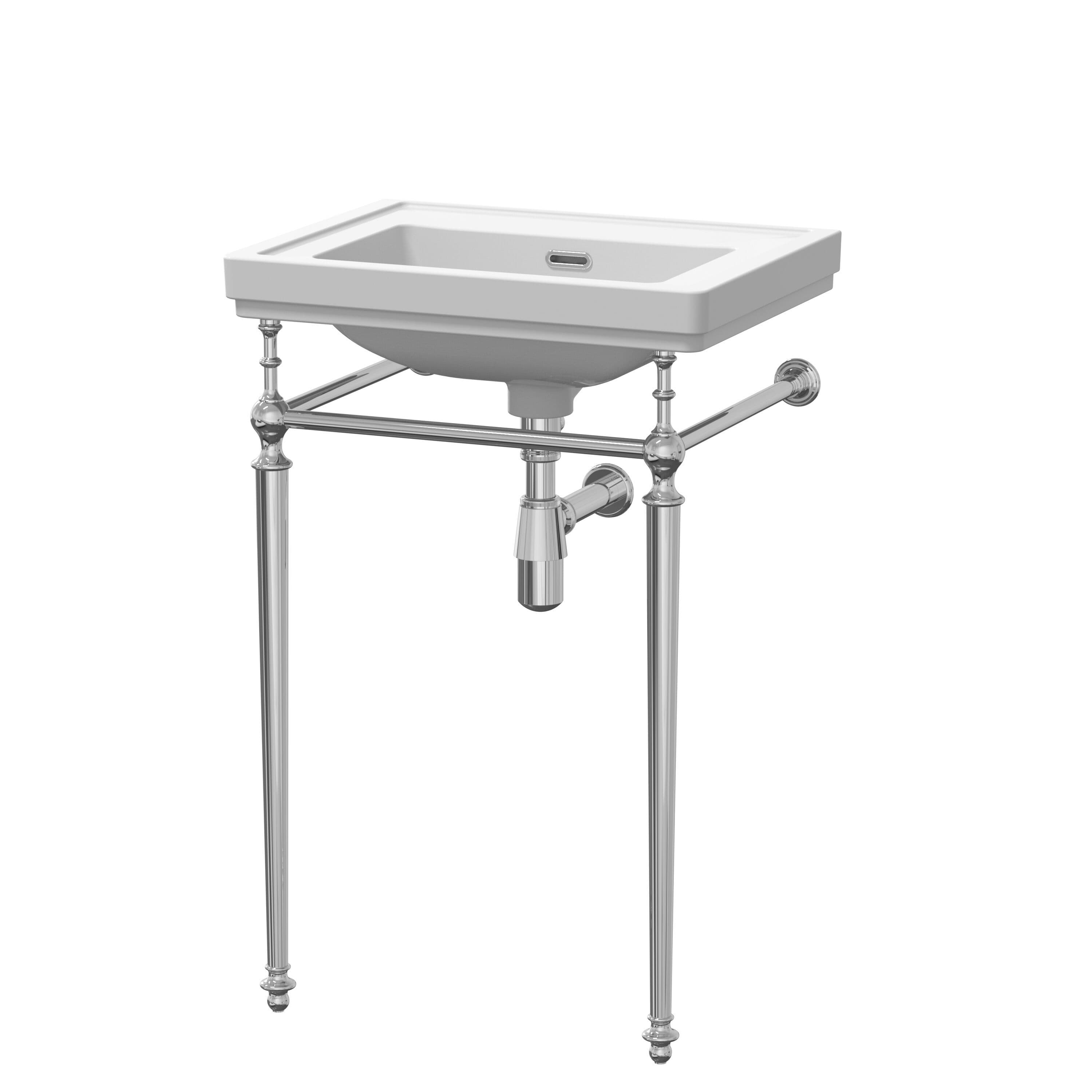 Traditional 0 Tap Hole Fireclay Basin Wash Stand Bottle Trap 500mm