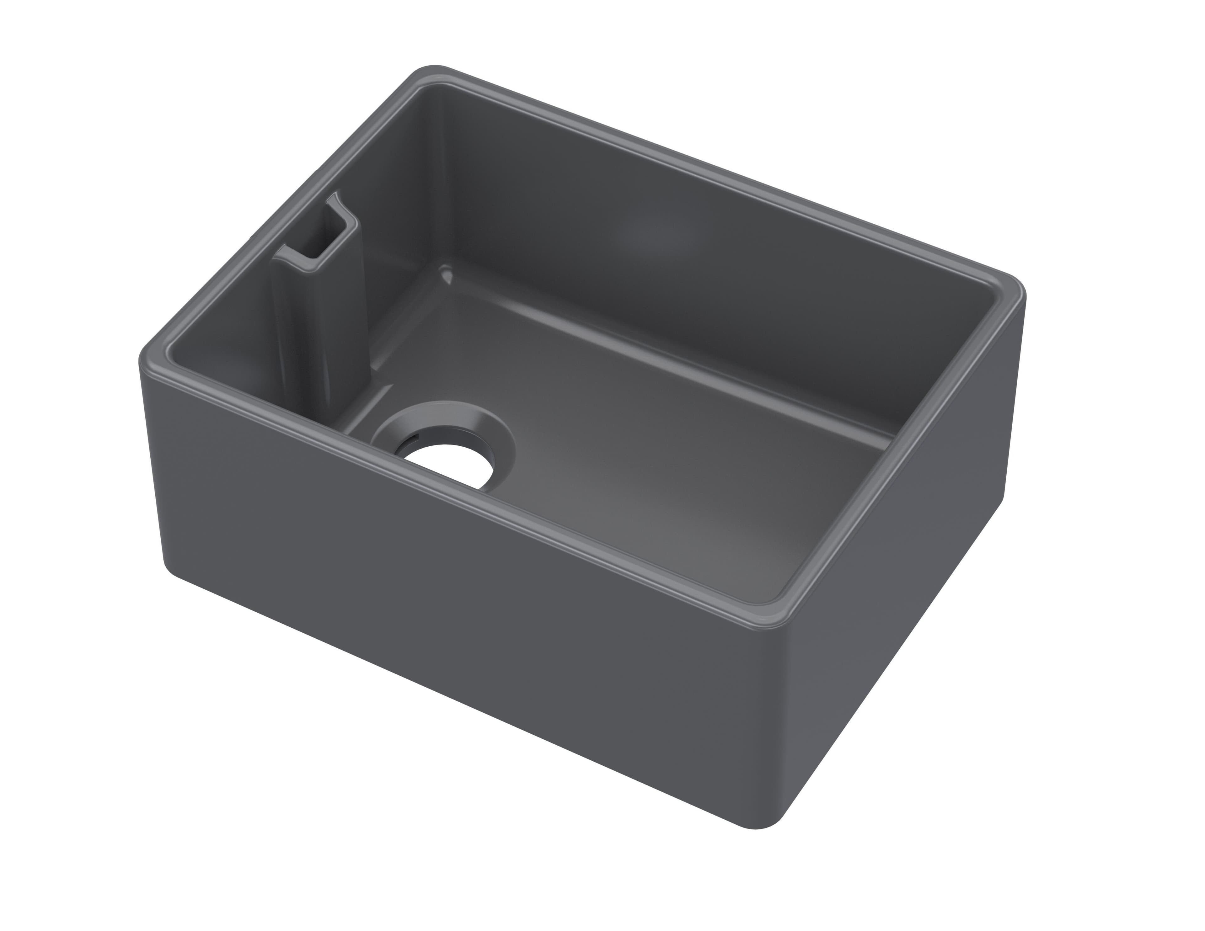 Fireclay Kitchen 1 Bowl Belfast Sink 595 x 455 x 254mm Soft