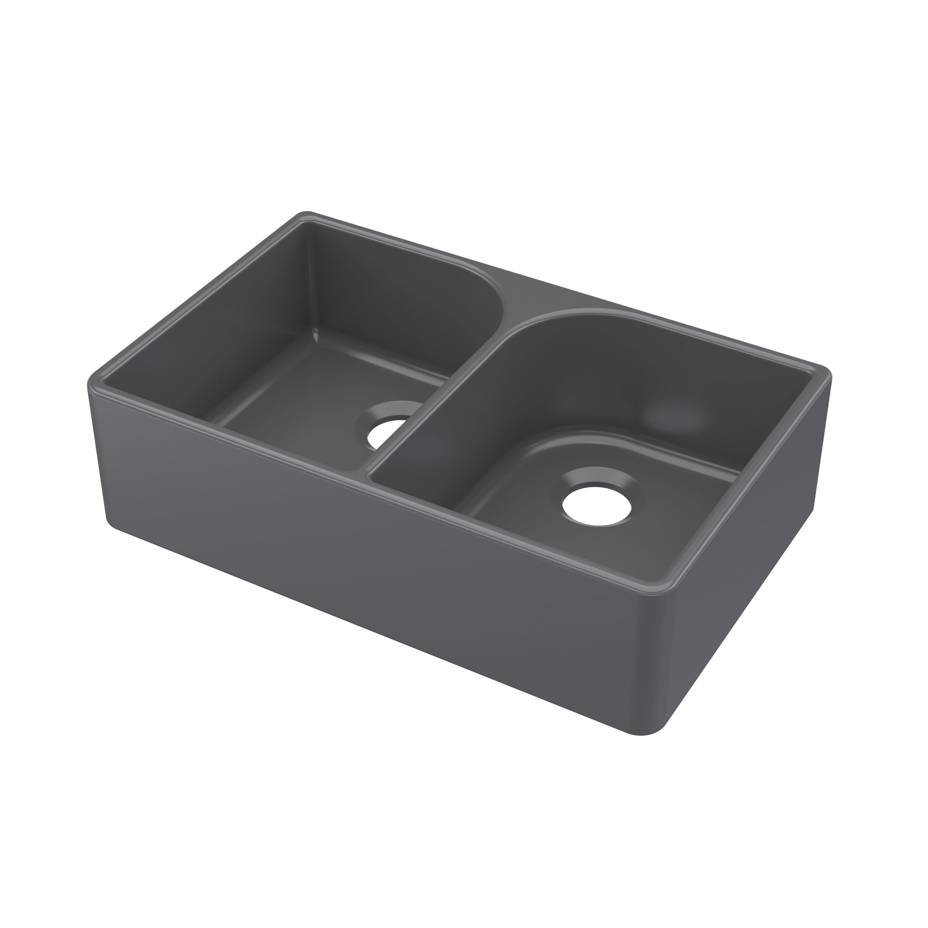 Fireclay 2 Bowl Butler Sink Full Weir Soft 795x500mm