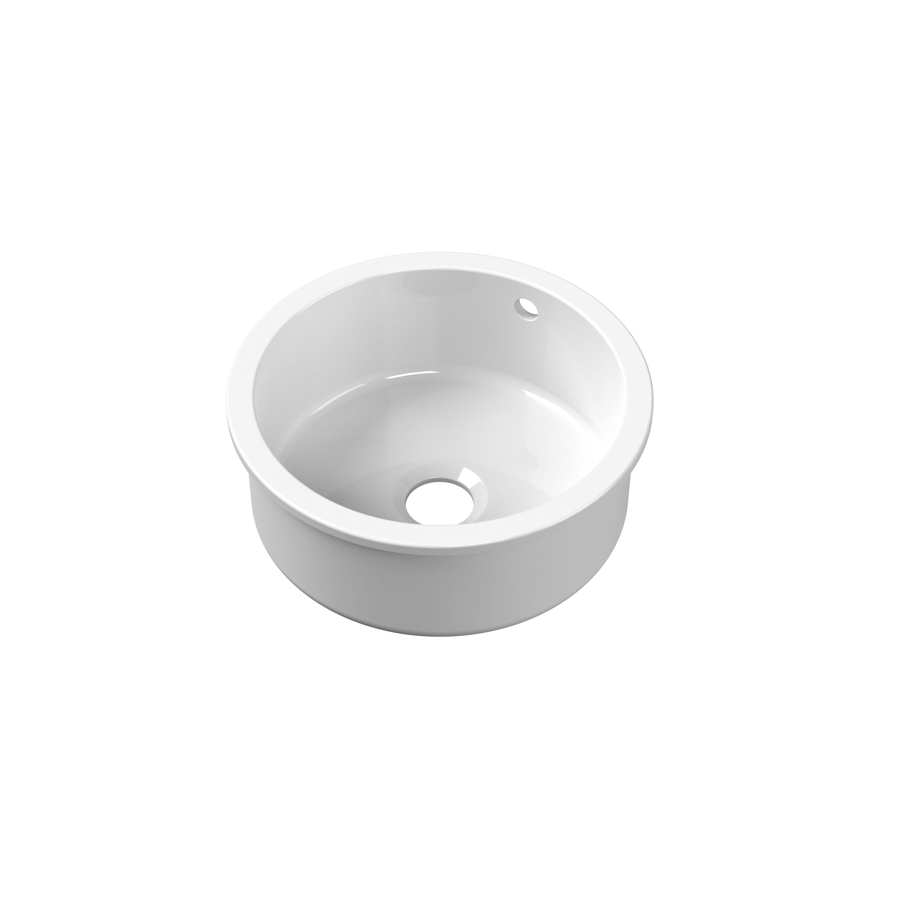 Fireclay Single Bowl Undermount Kitchen Sink Overflow 460mm