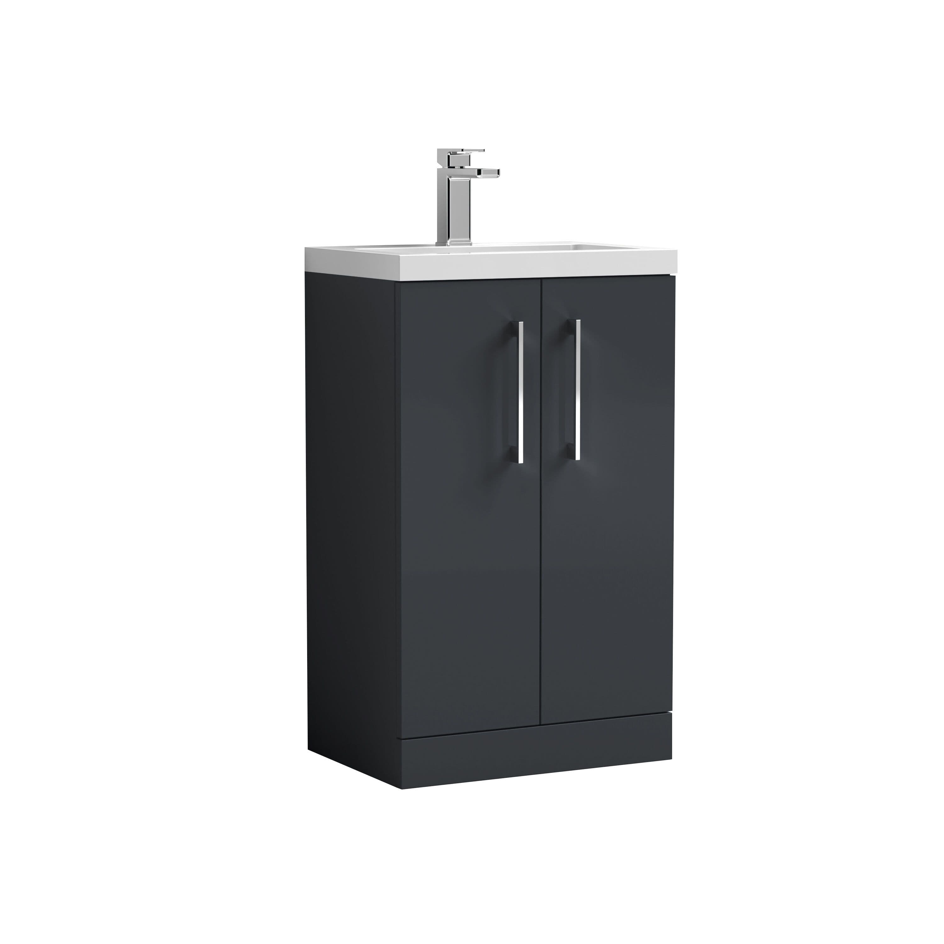 Floor Standing 2 Door Vanity Polymarble Basin Soft 500mm