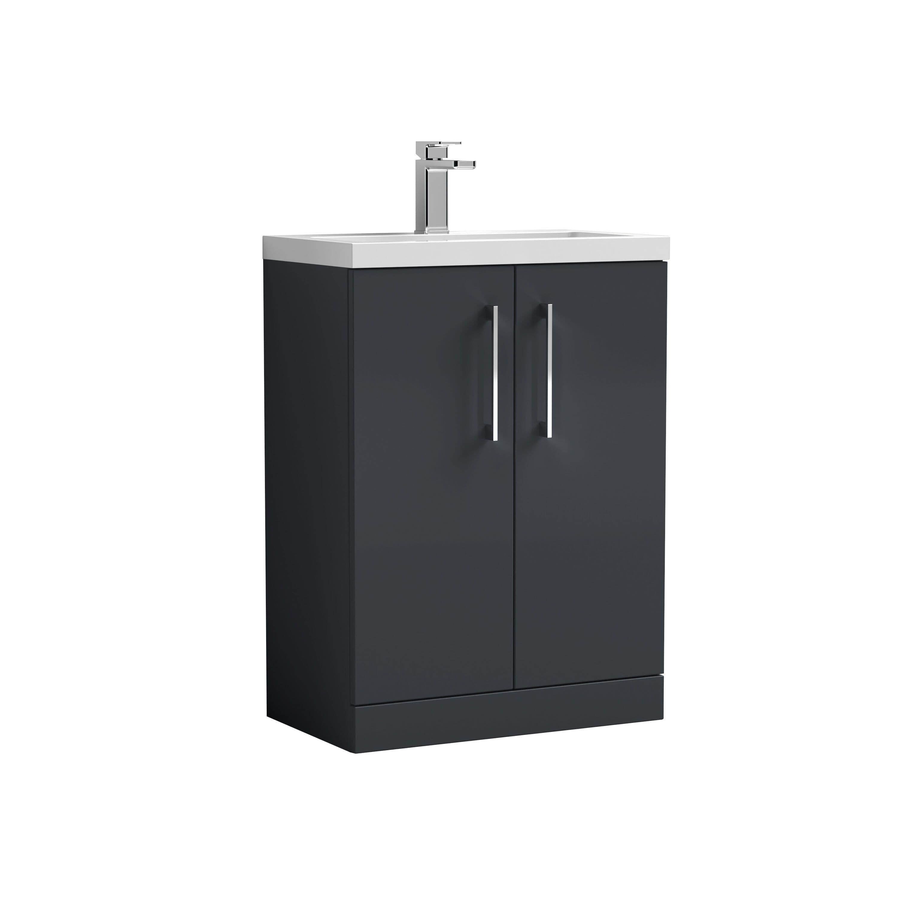 Floor Standing 2 Door Vanity Polymarble Basin Soft 600mm
