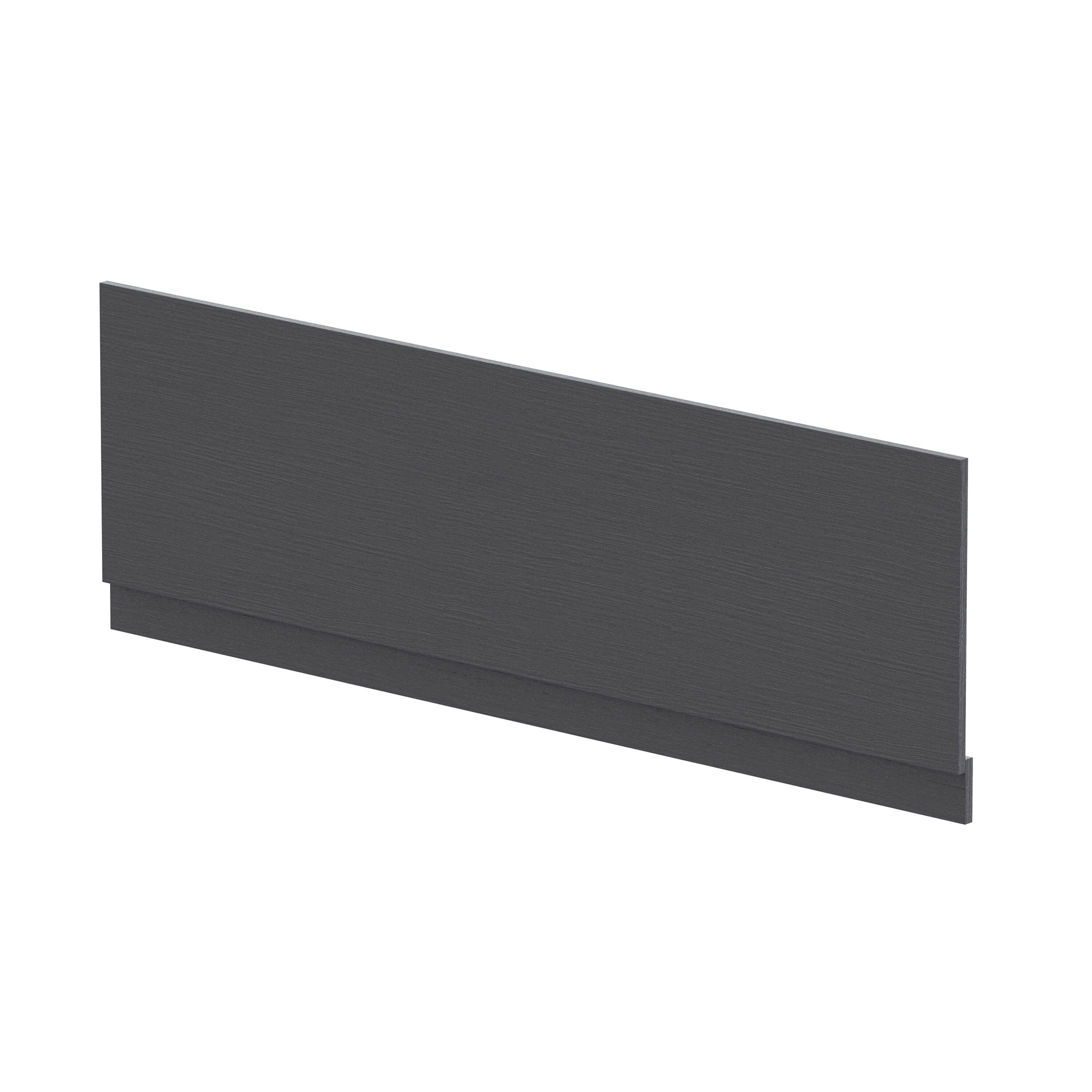 Edge Power Straight Front Bath Panel & Plinth 1700mm Textured Woodgrain Graphite