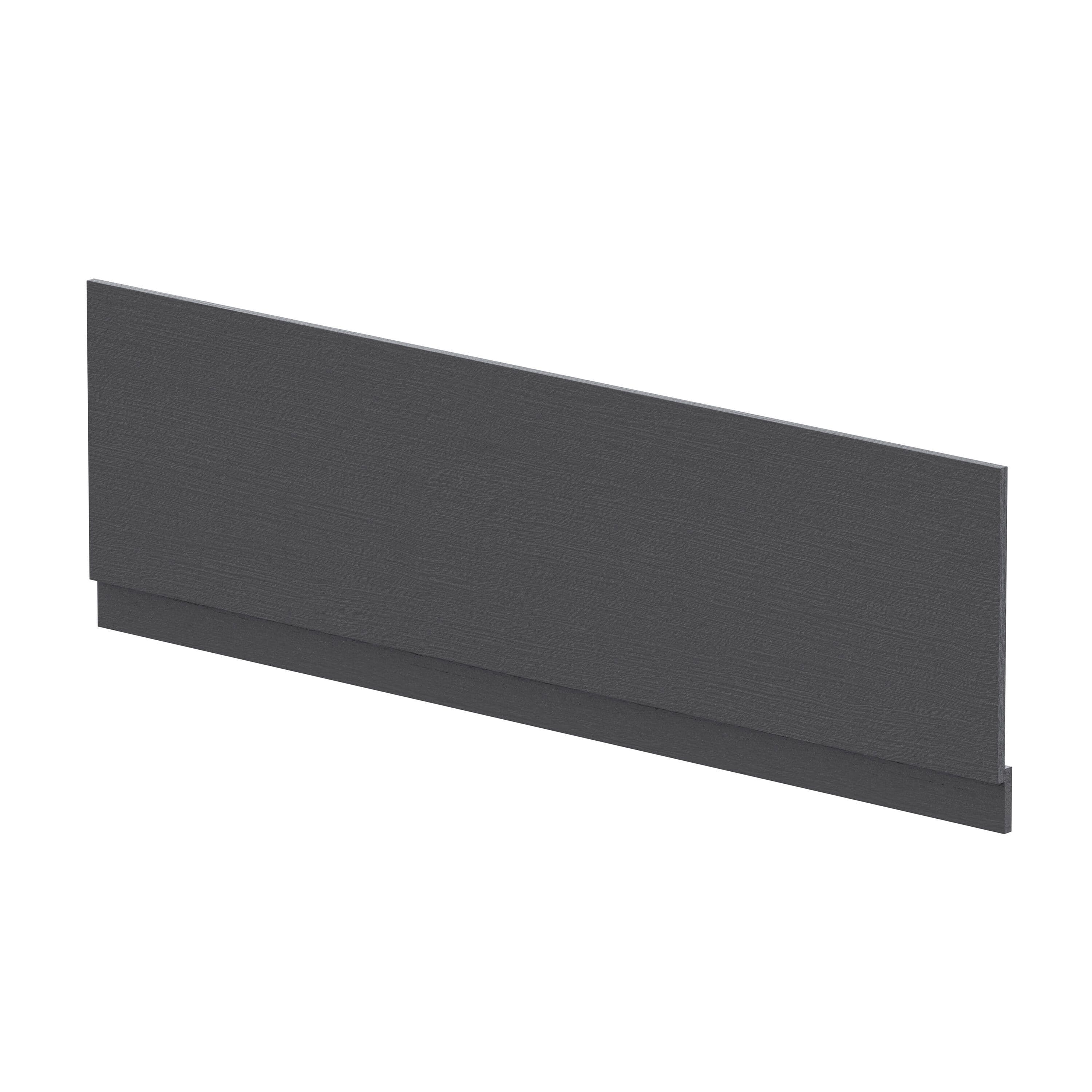 Edge Power Straight Front Bath Panel & Plinth 1800mm Textured Woodgrain Graphite