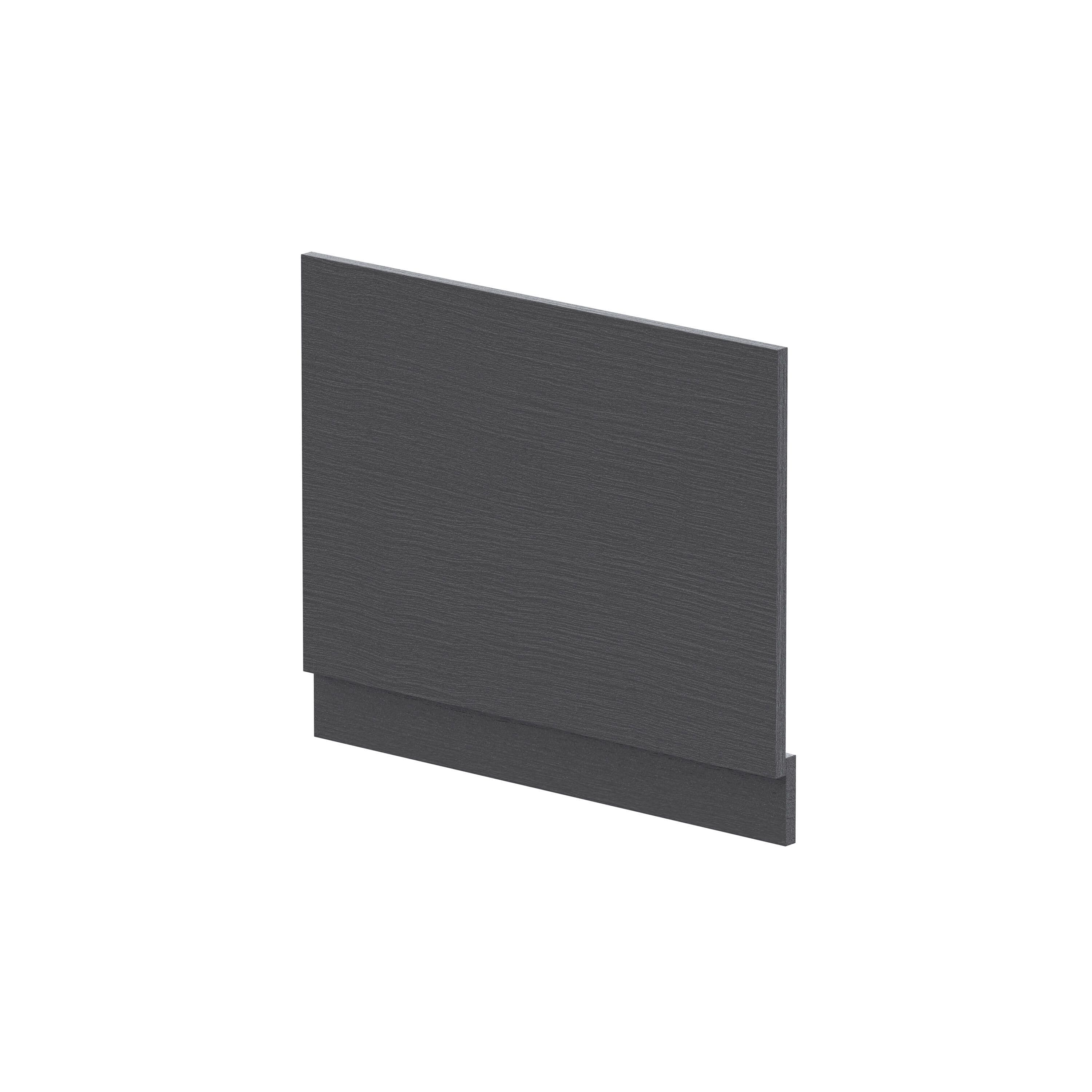 Edge Power Straight End Bath Panel & Plinth 700mm Textured Woodgrain Graphite