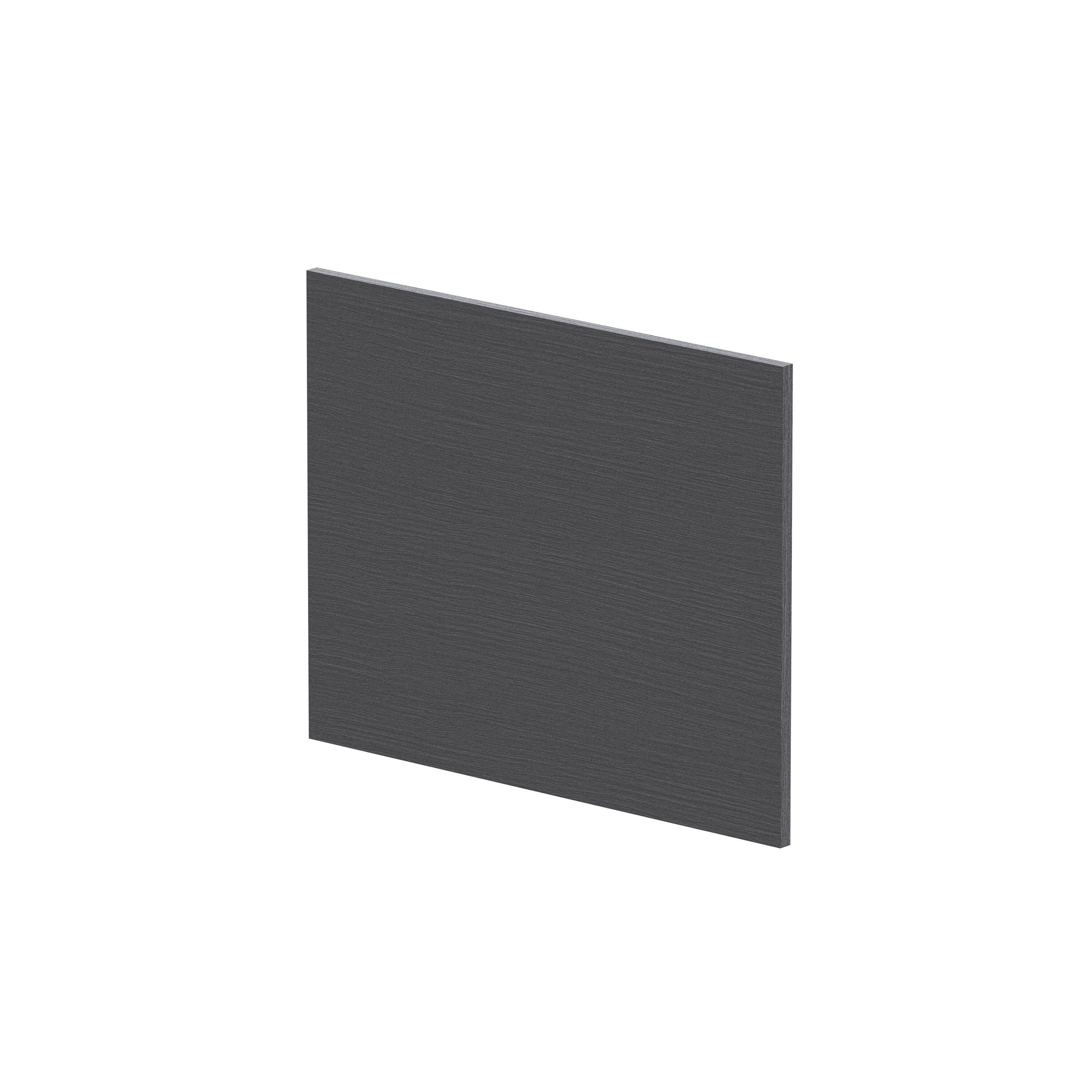 L Shape Square End Bath Panel Woodgrain Graphite 1700mmTextured