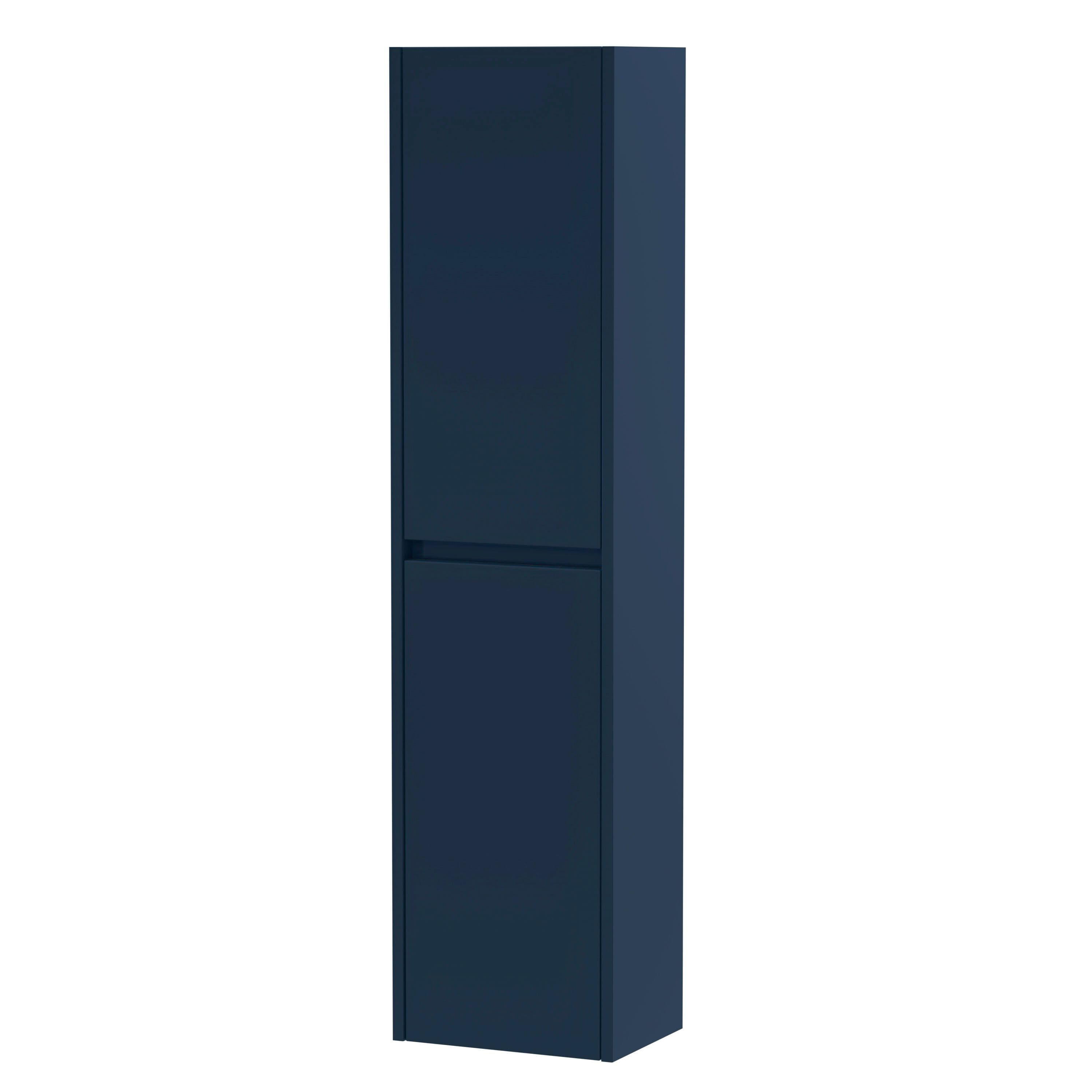 Square Wall Hung 2 Door Tall Bathroom Unit 350mm Midnight