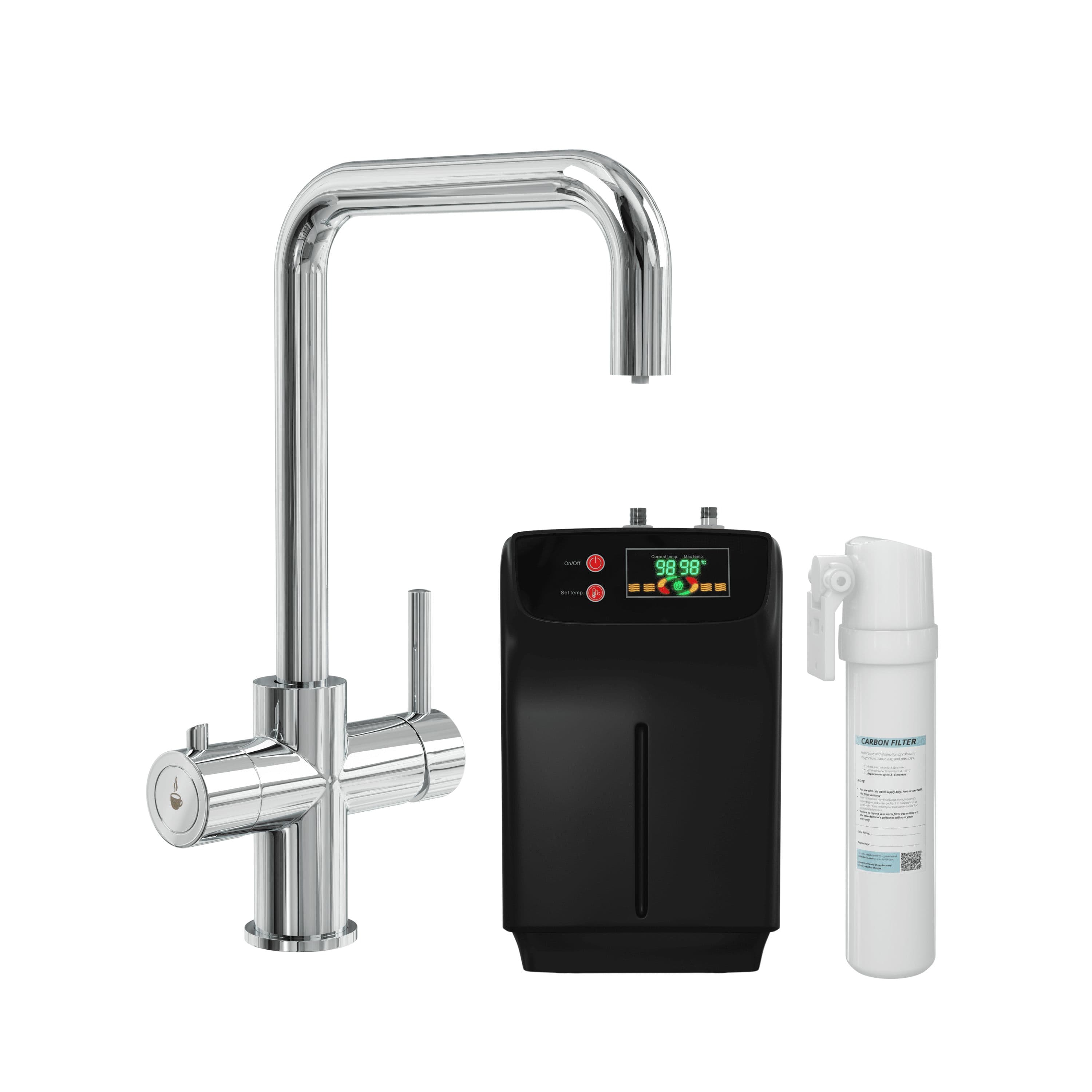 3 1 Instant Hot Water Kitchen Sink Tap Tank Filter Chrome