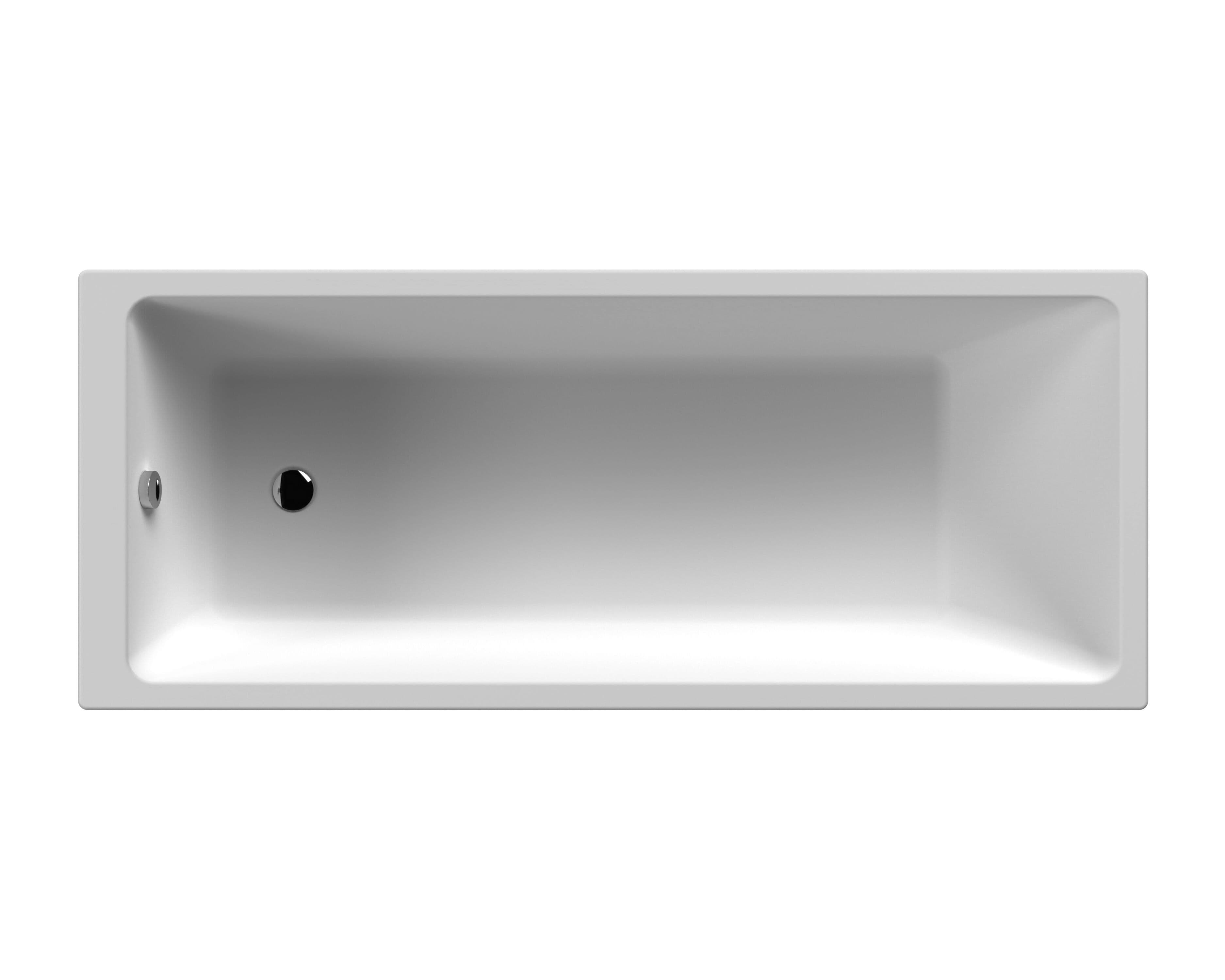 Square Thin Edge Single Ended Straight Shower Bath Leg Set 1700mm x 700mm