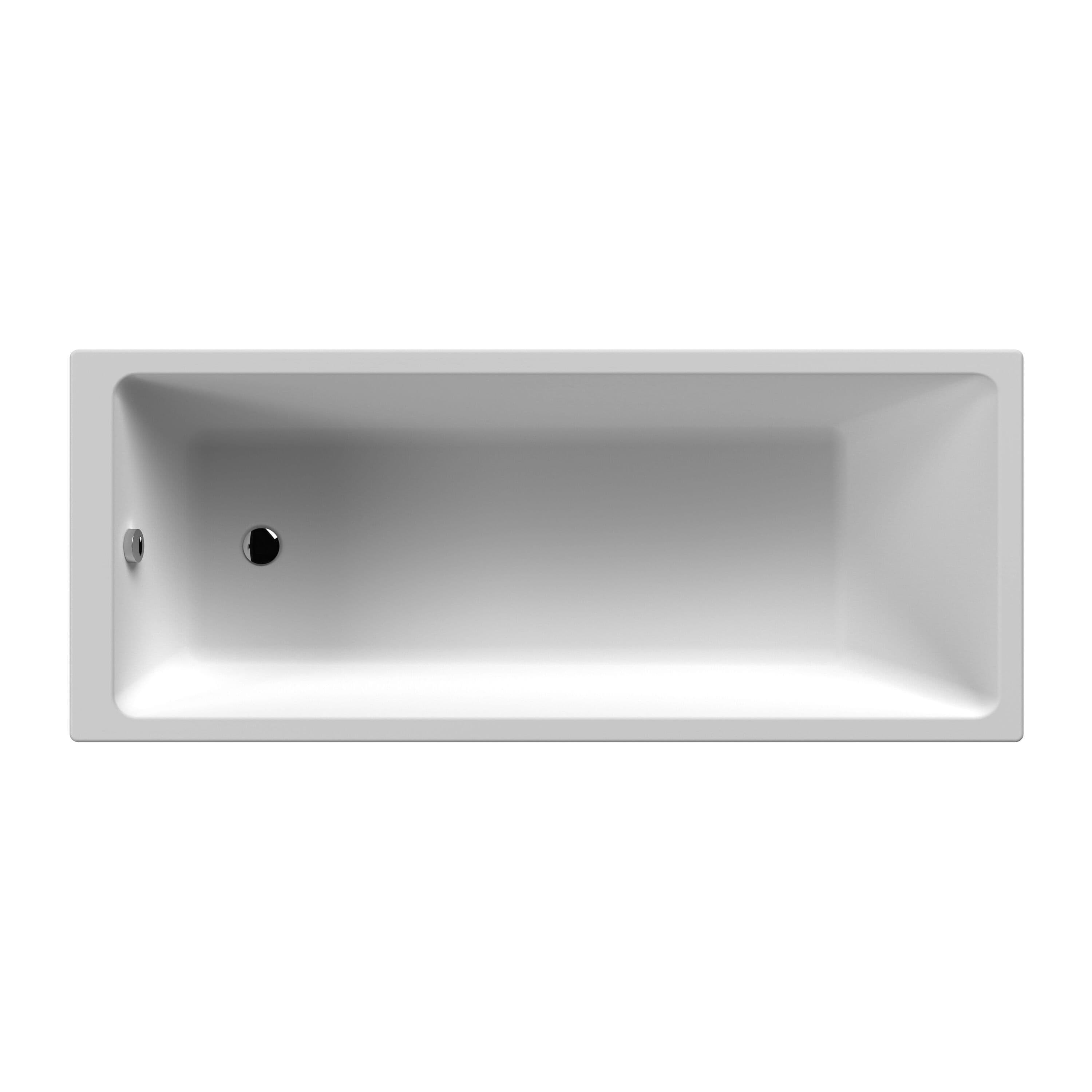 Square Thin Edge Single Ended Straight Shower Bath Leg Set 1800mm x 800mm