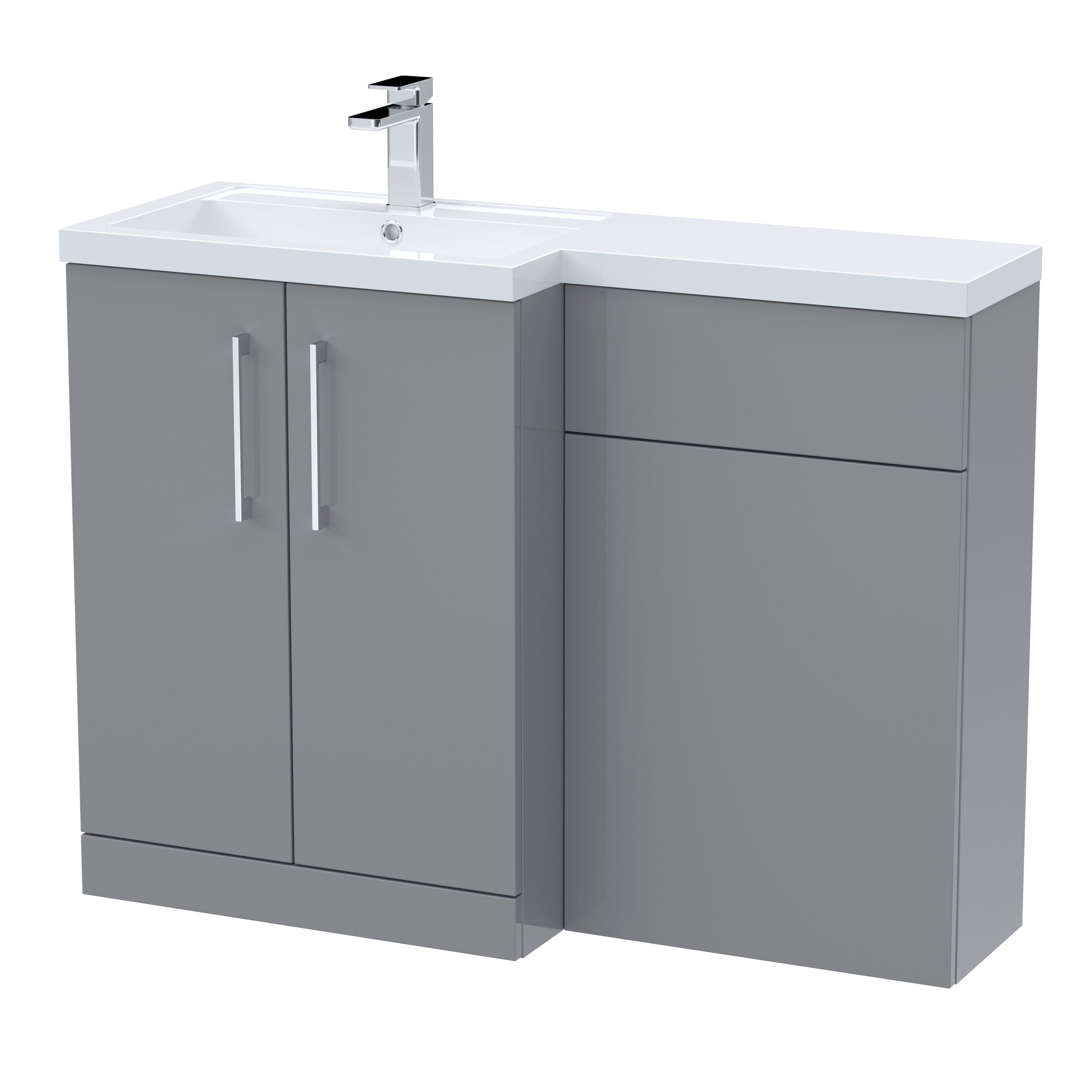 Vanity Basin WC Unit Left Hand Satin 1100mm x 390mm